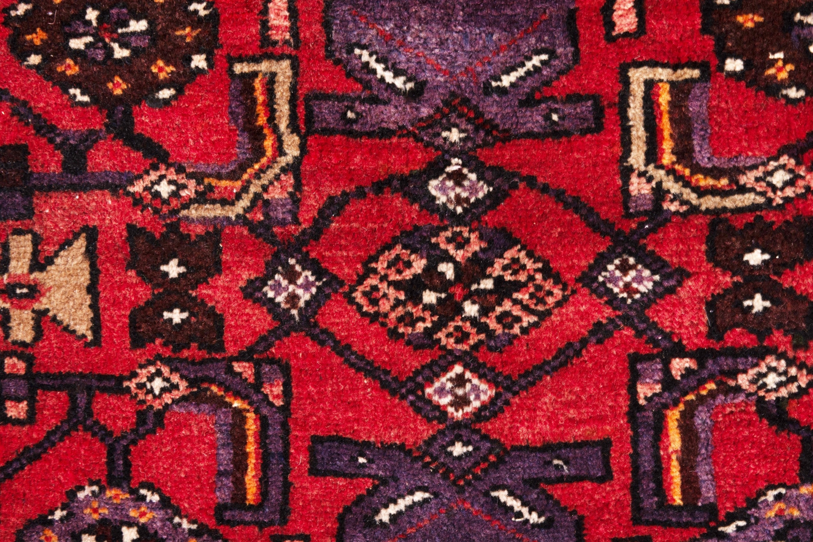 Persian Hamedan runner rug in deep red and burgundy, view 13 of 19