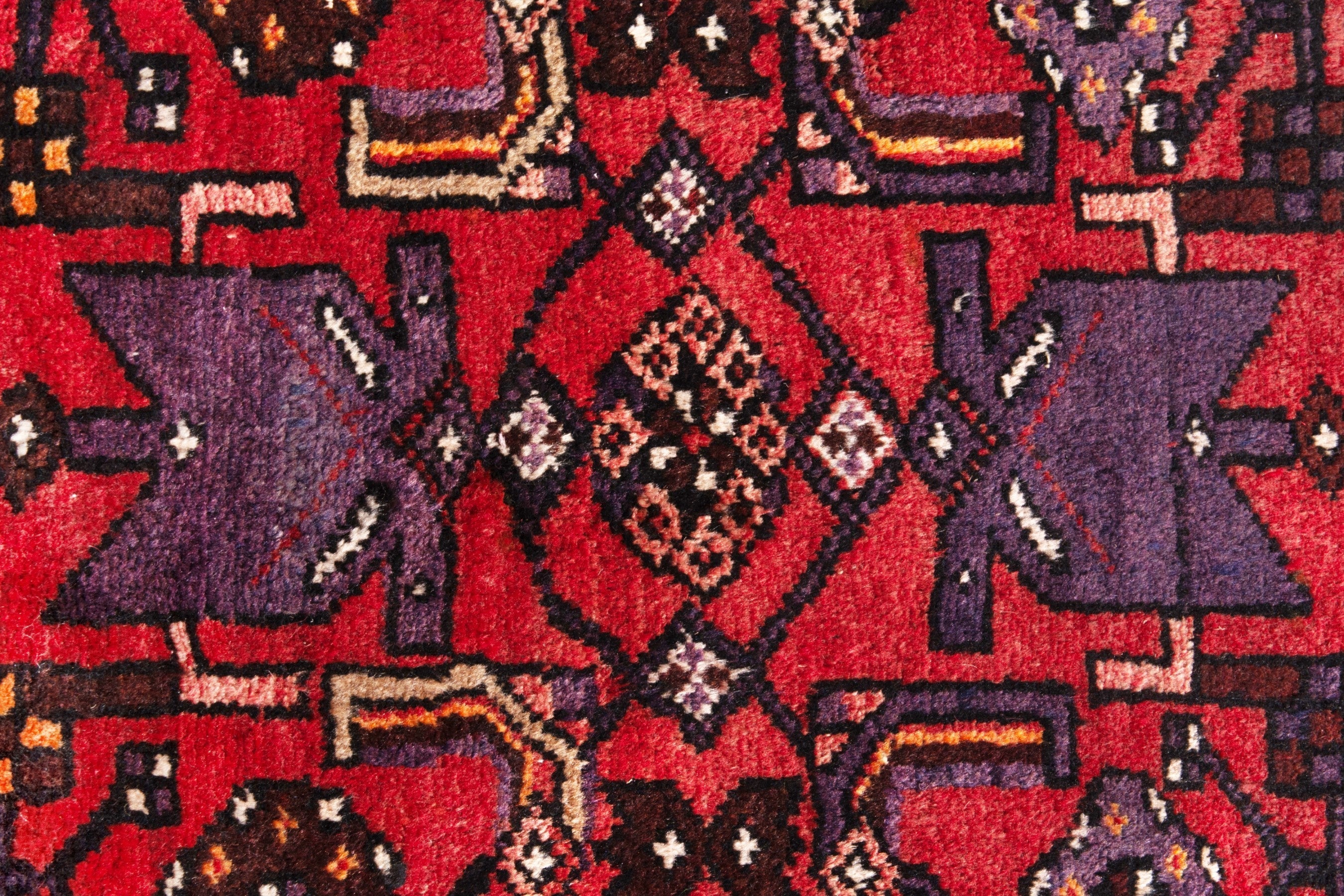 Persian Hamedan runner rug in deep red and burgundy, view 15 of 19