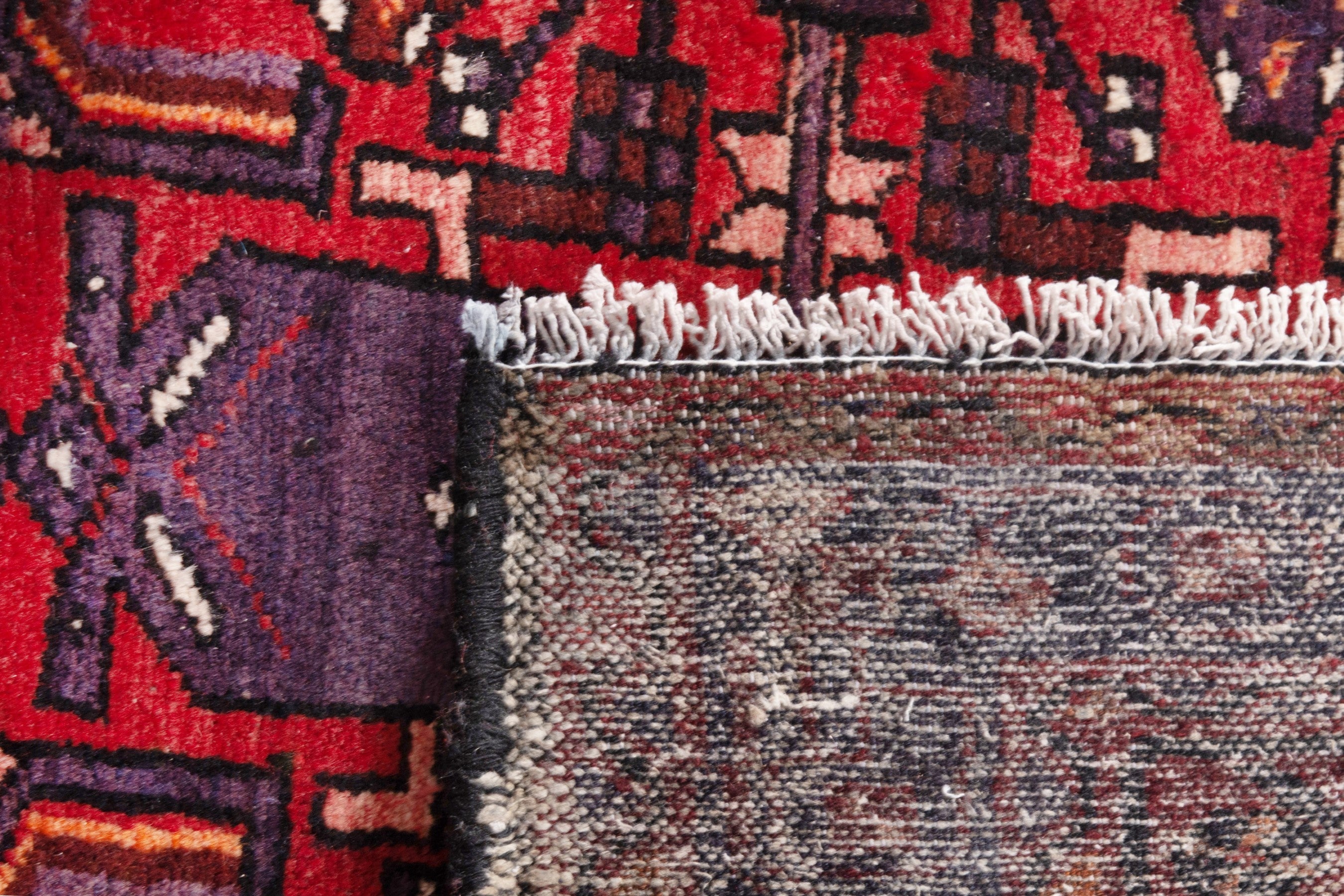 Persian Hamedan runner rug in deep red and burgundy, view 19 of 19