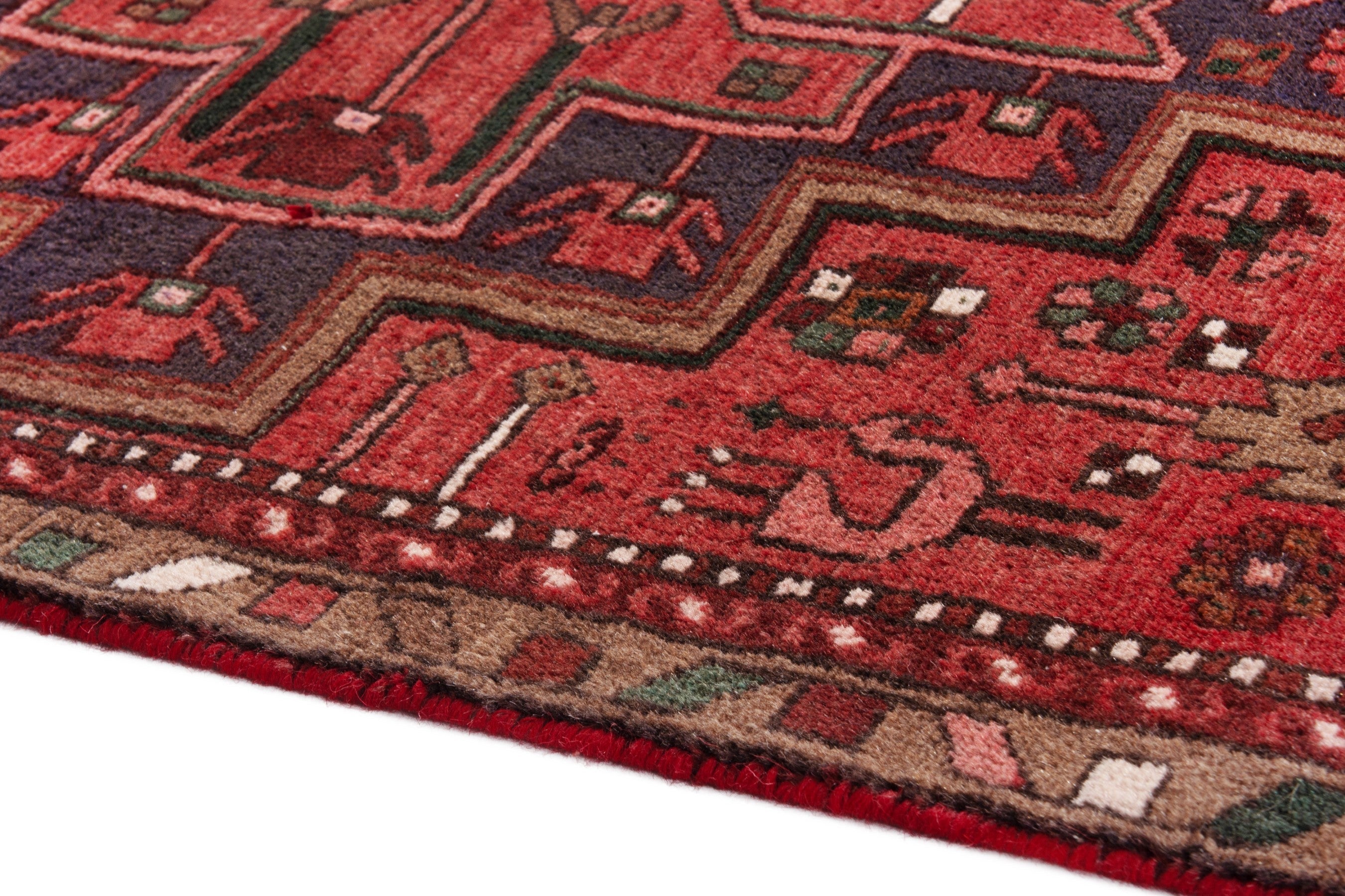 Persian Zanjan runner rug in deep red and burgundy, view 10 of 23