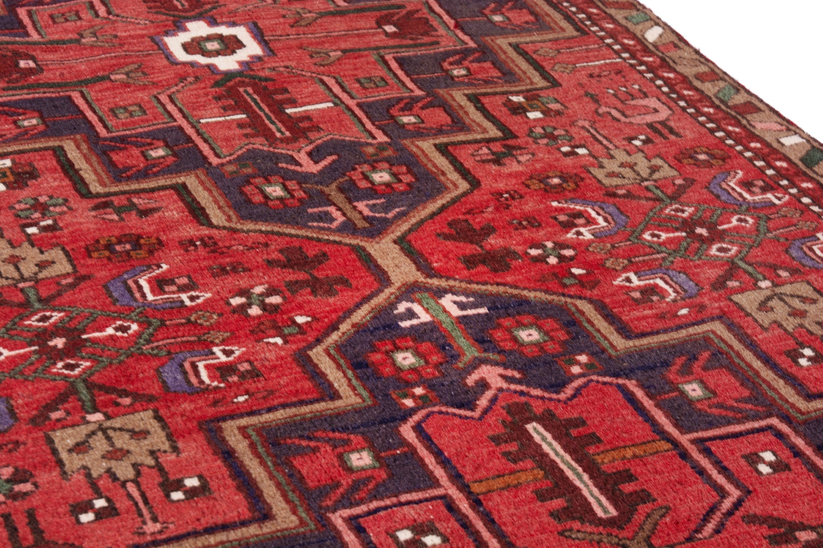 Persian Zanjan runner rug in deep red and burgundy, view 11 of 23