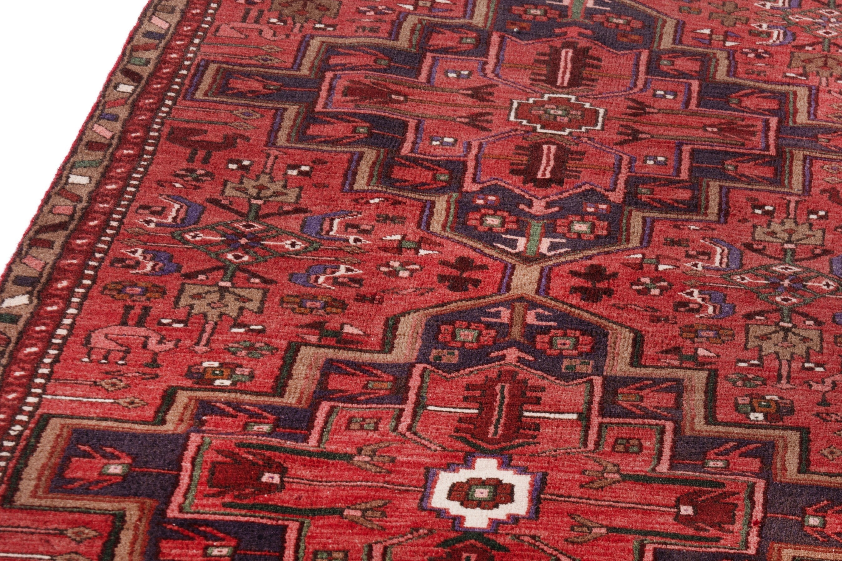 Persian Zanjan runner rug in deep red and burgundy, view 12 of 23