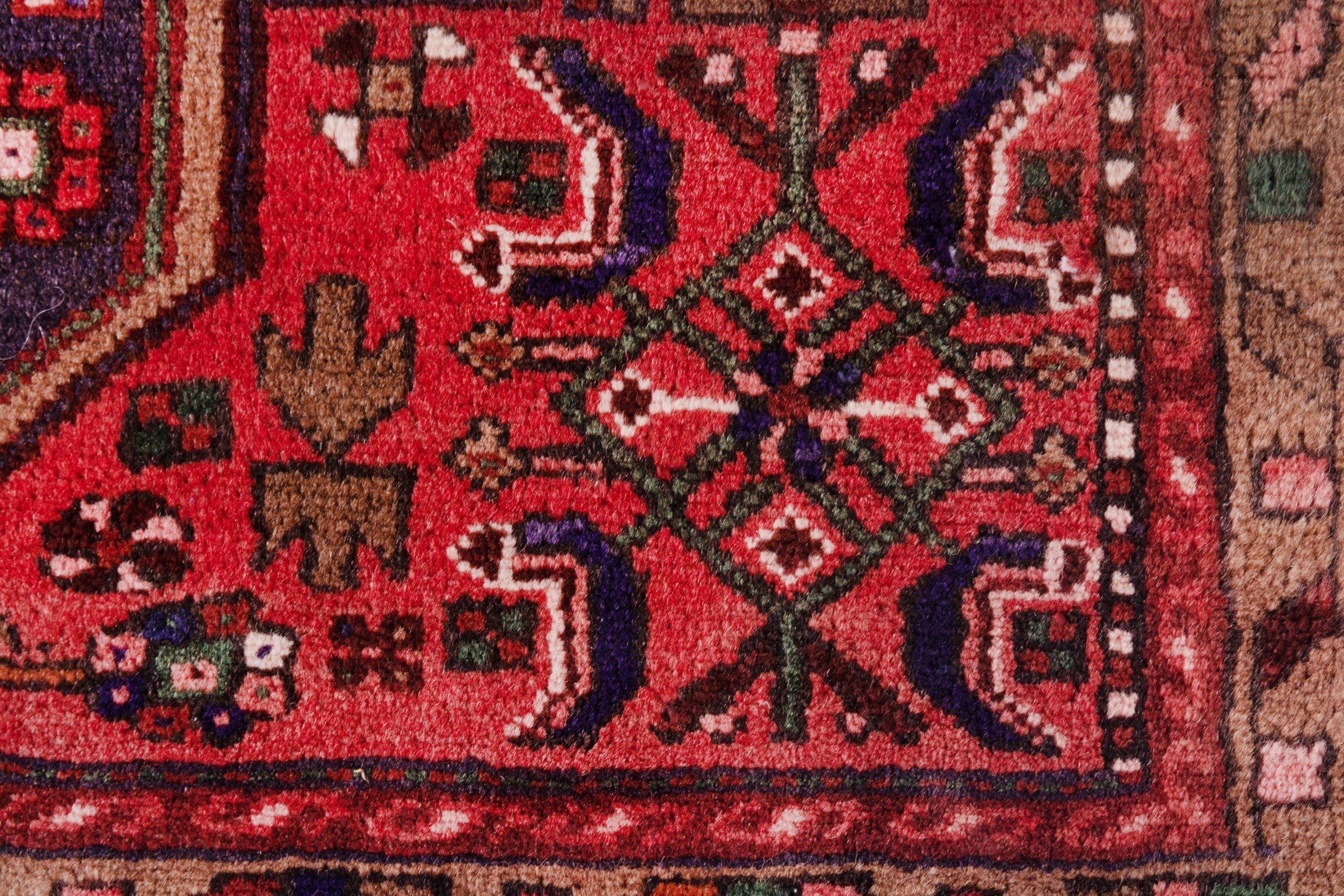 Persian Zanjan runner rug in deep red and burgundy, view 13 of 23