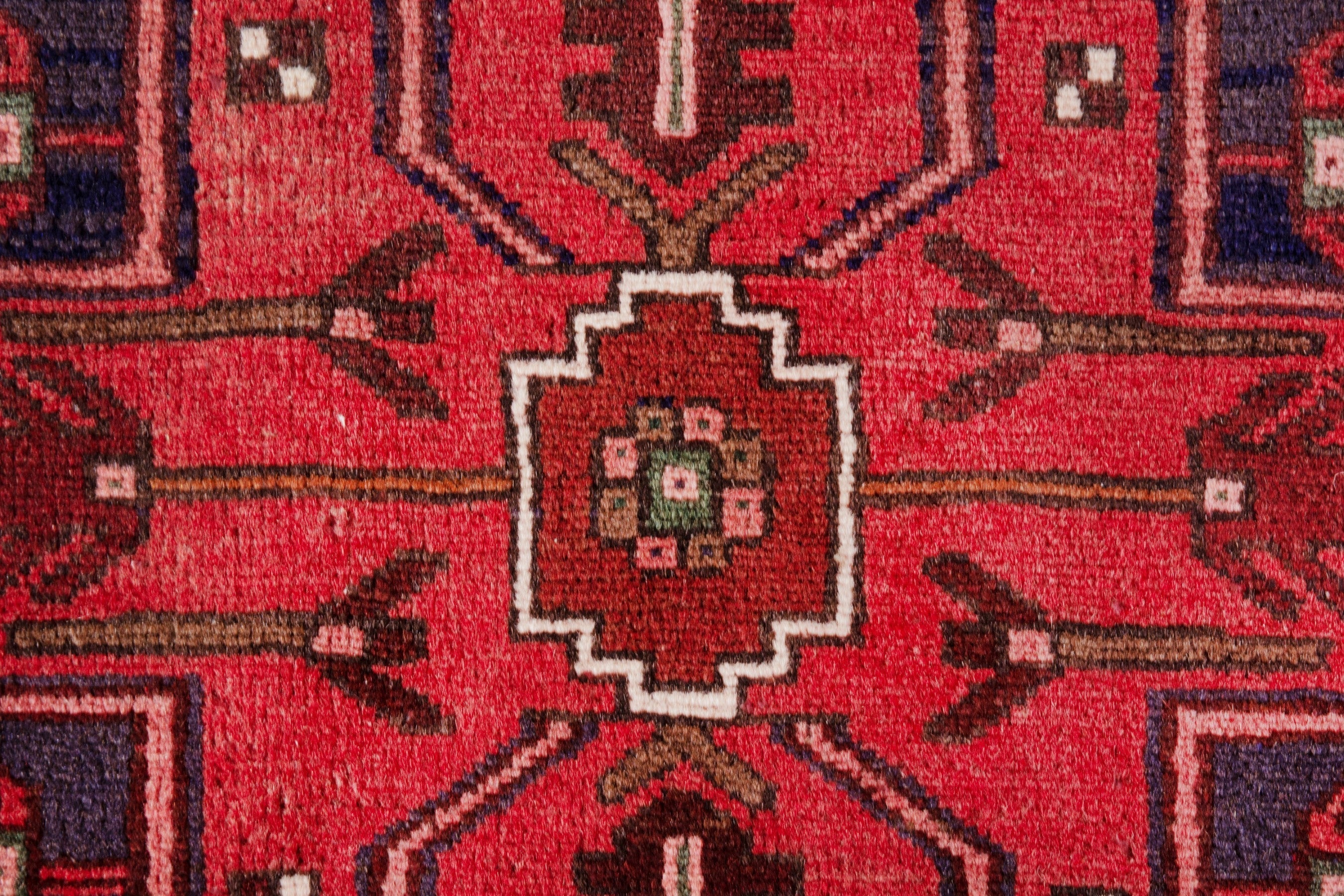 Persian Zanjan runner rug in deep red and burgundy, view 14 of 23