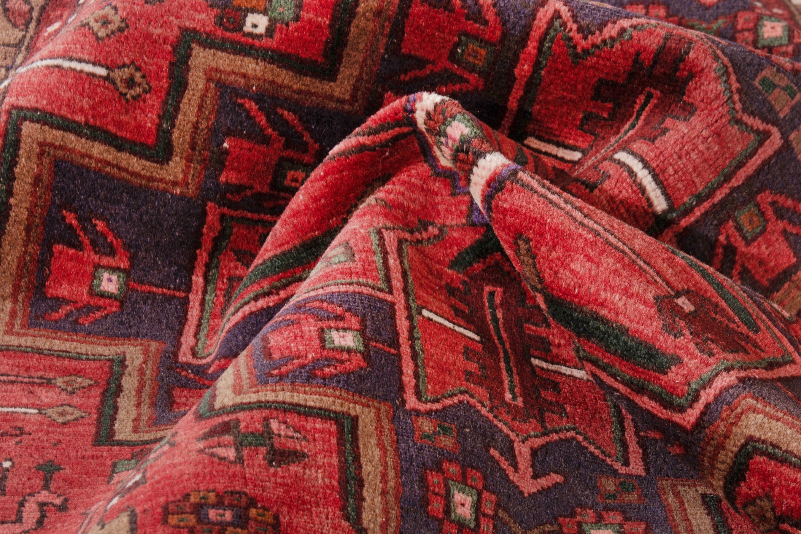 Persian Zanjan runner rug in deep red and burgundy, view 20 of 23