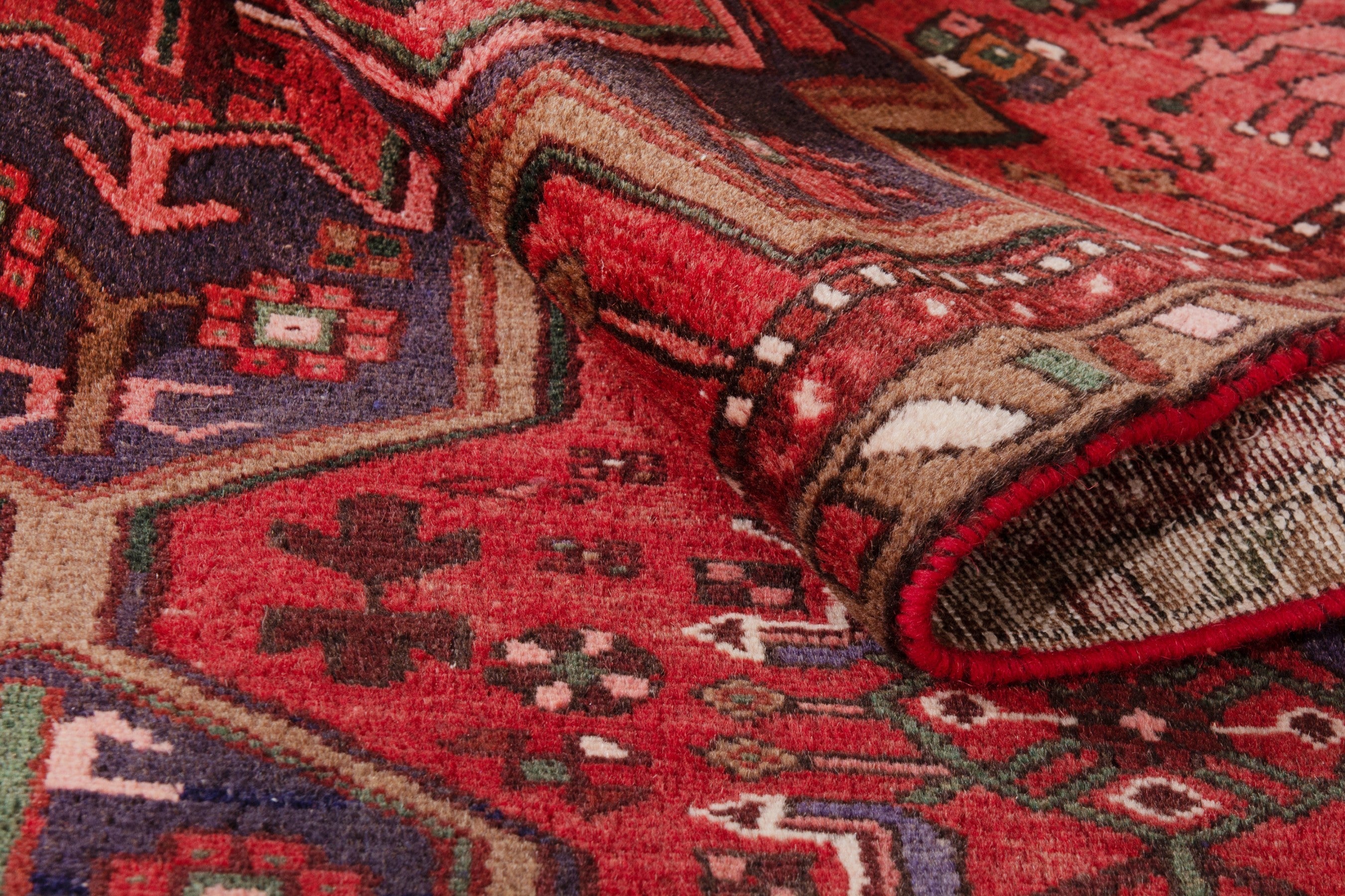 Persian Zanjan runner rug in deep red and burgundy, view 21 of 23