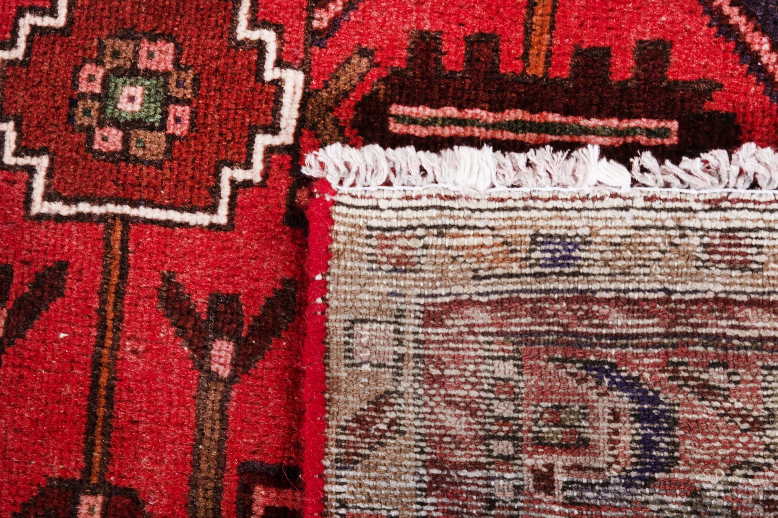 Persian Zanjan runner rug in deep red and burgundy, view 23 of 23