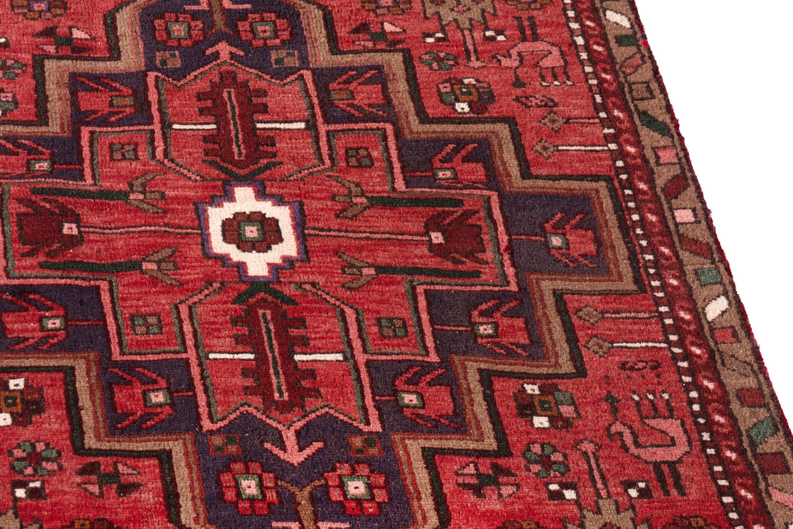 Persian Zanjan runner rug in deep red and burgundy, view 8 of 23
