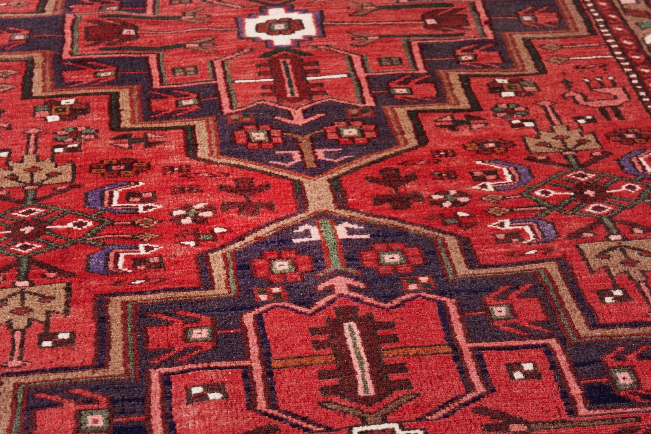 Persian Zanjan runner rug in deep red and burgundy, view 9 of 23