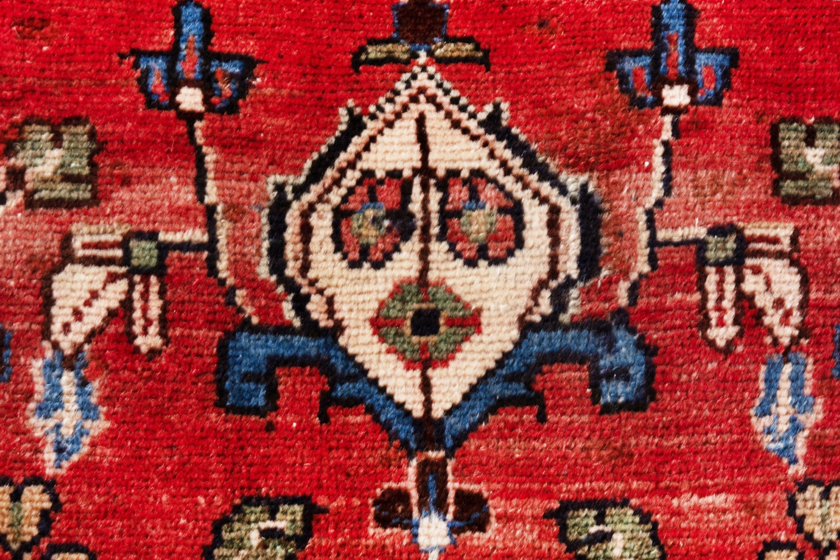 Persian Hamedan runner rug in deep red and burgundy, view 13 of 19