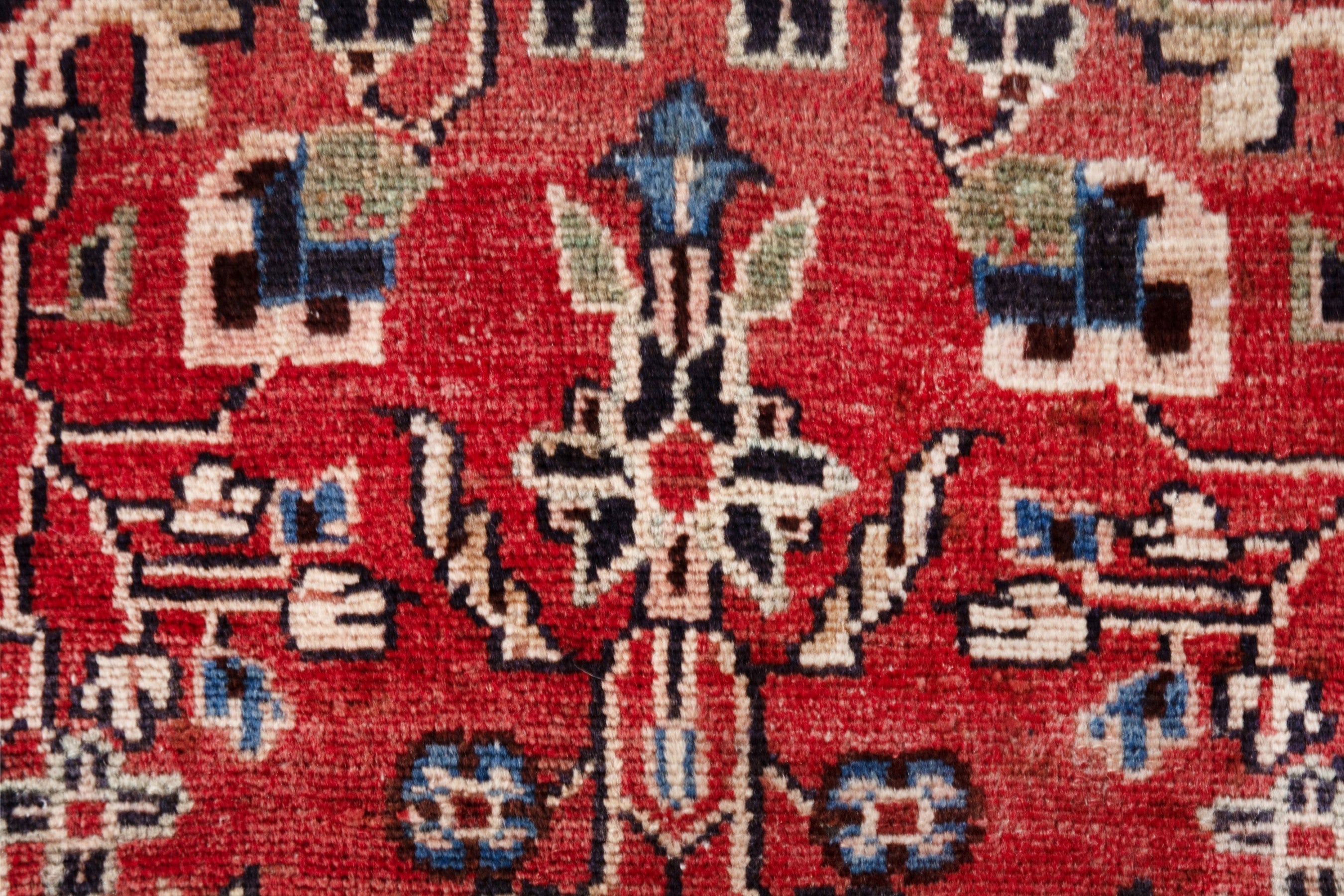 Persian Hamedan runner rug in deep red and burgundy, view 14 of 19