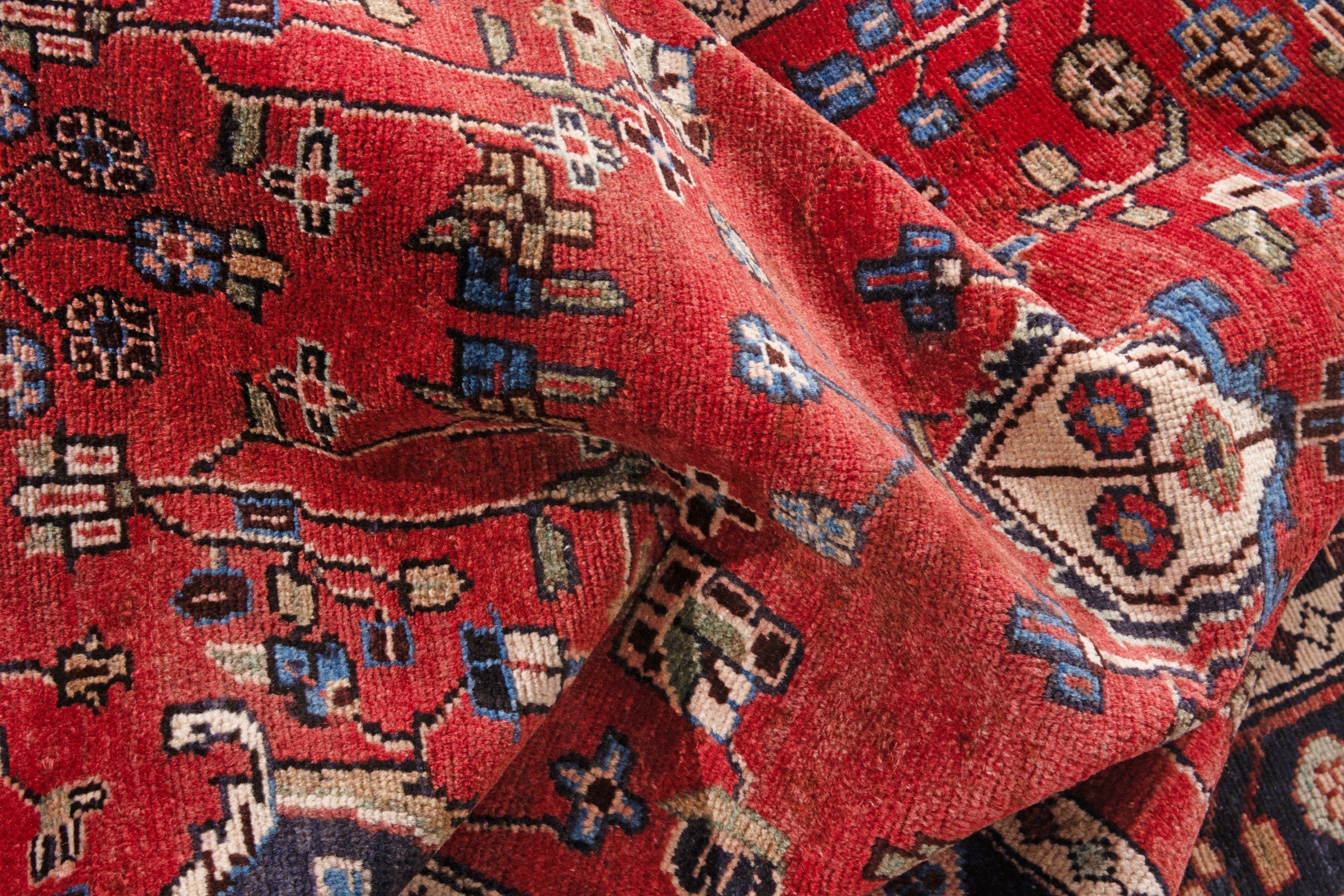 Persian Hamedan runner rug in deep red and burgundy, view 16 of 19