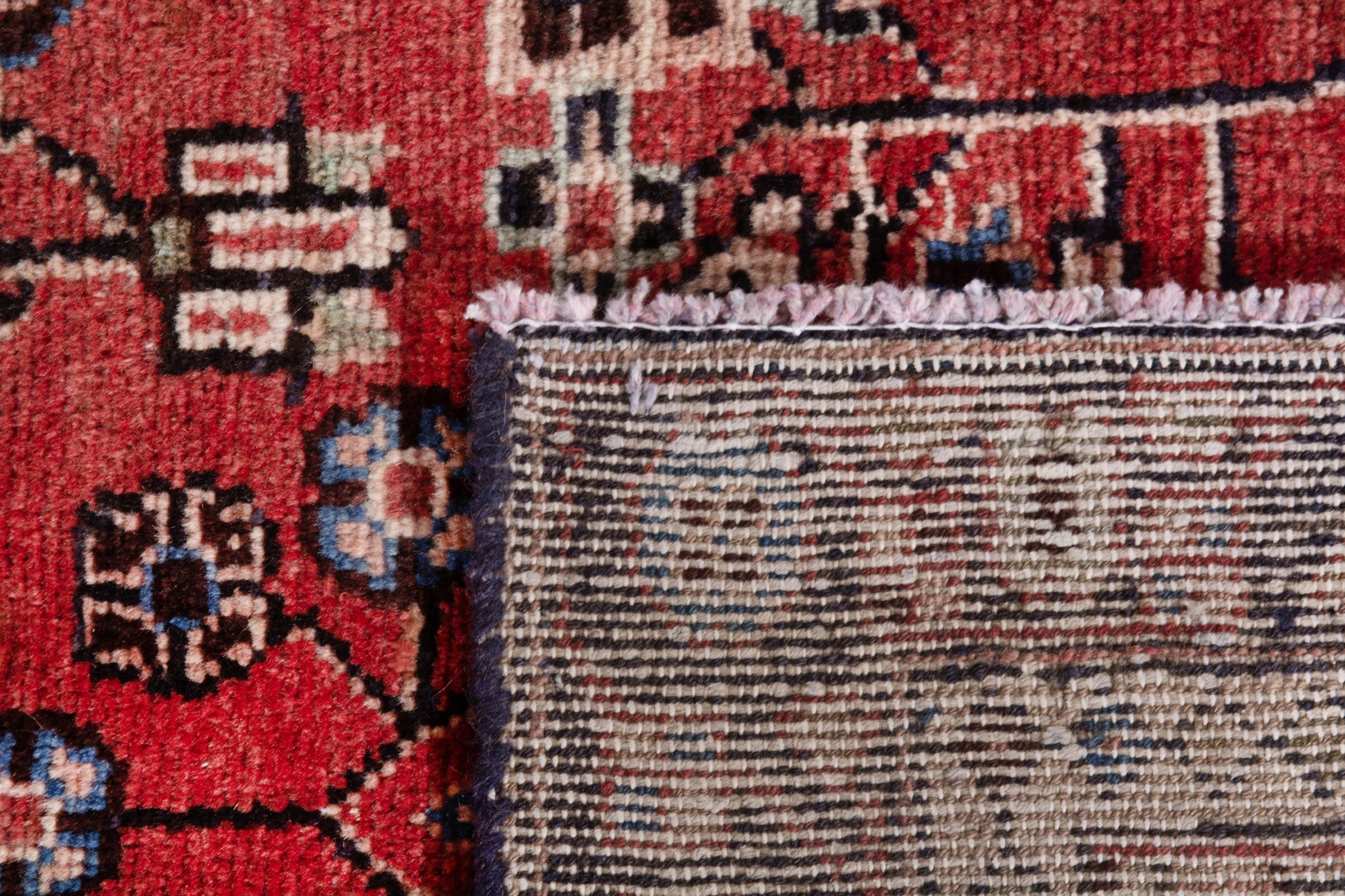 Persian Hamedan runner rug in deep red and burgundy, view 19 of 19