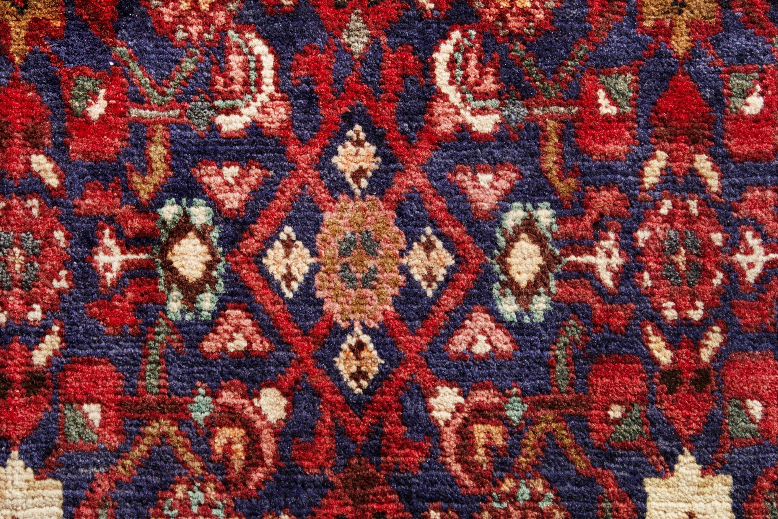 Persian Arak runner rug in burgundy and antique gold, view 11 of 18