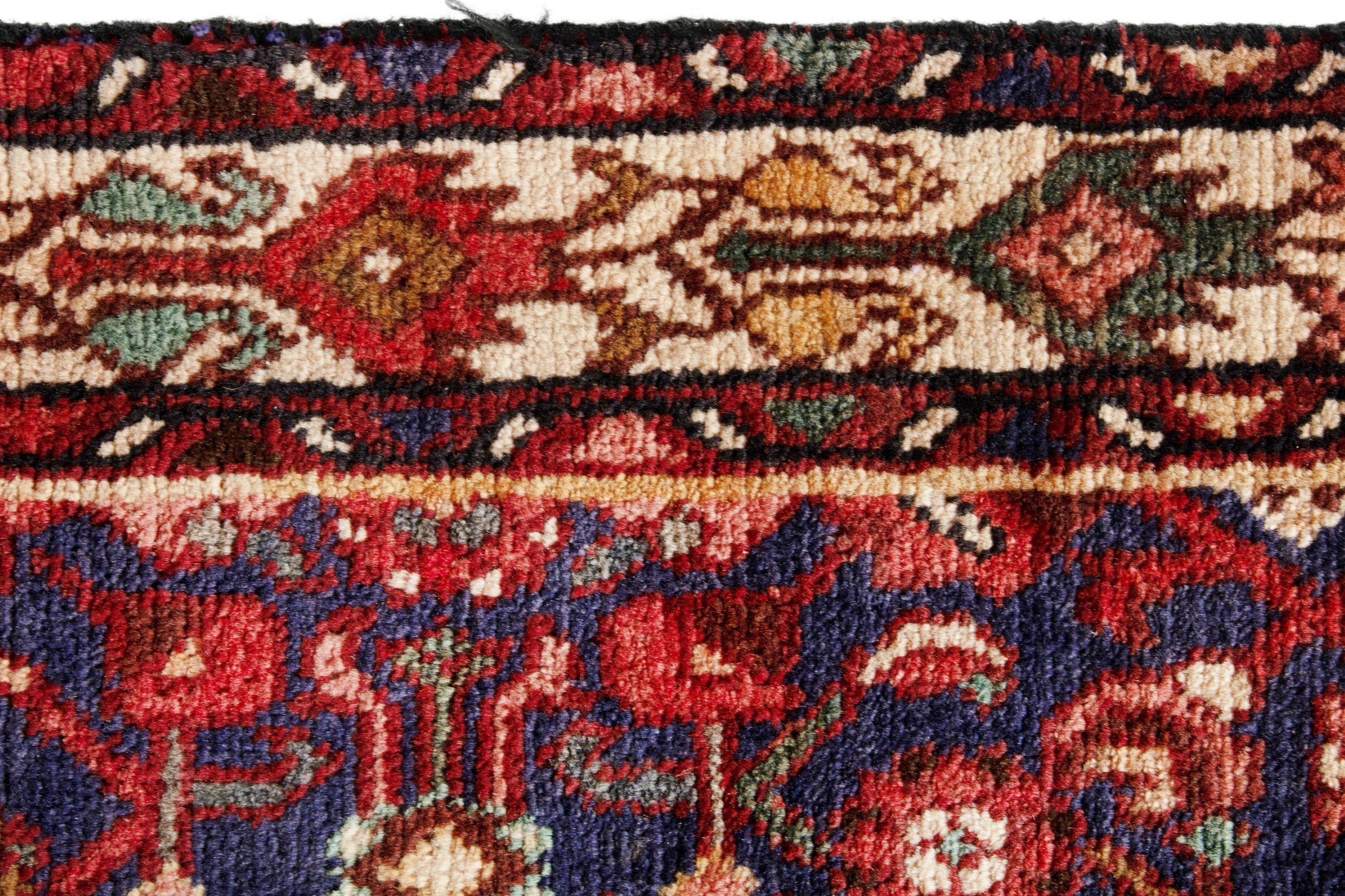 Persian Arak runner rug in burgundy and antique gold, view 12 of 18