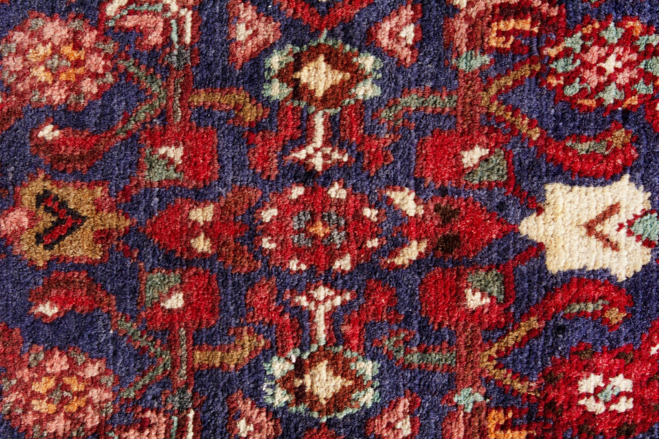 Persian Arak runner rug in burgundy and antique gold, view 14 of 18