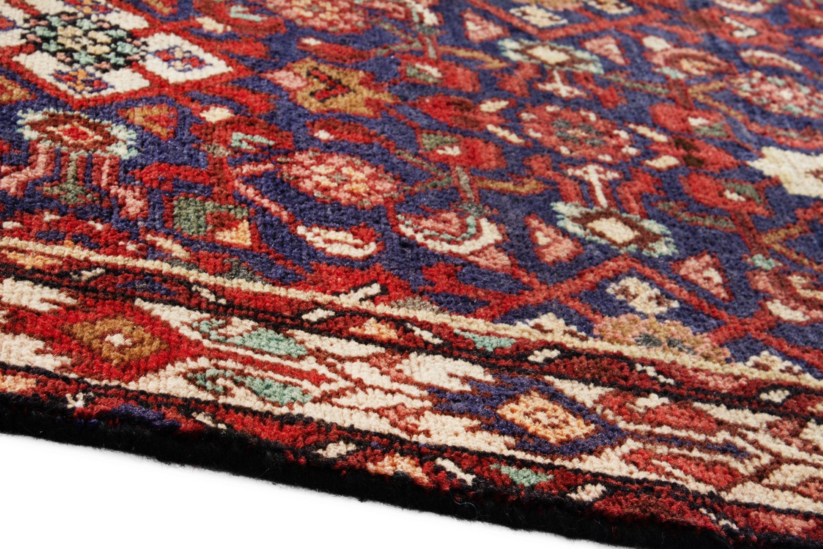 Persian Arak runner rug in burgundy and antique gold, view 5 of 18