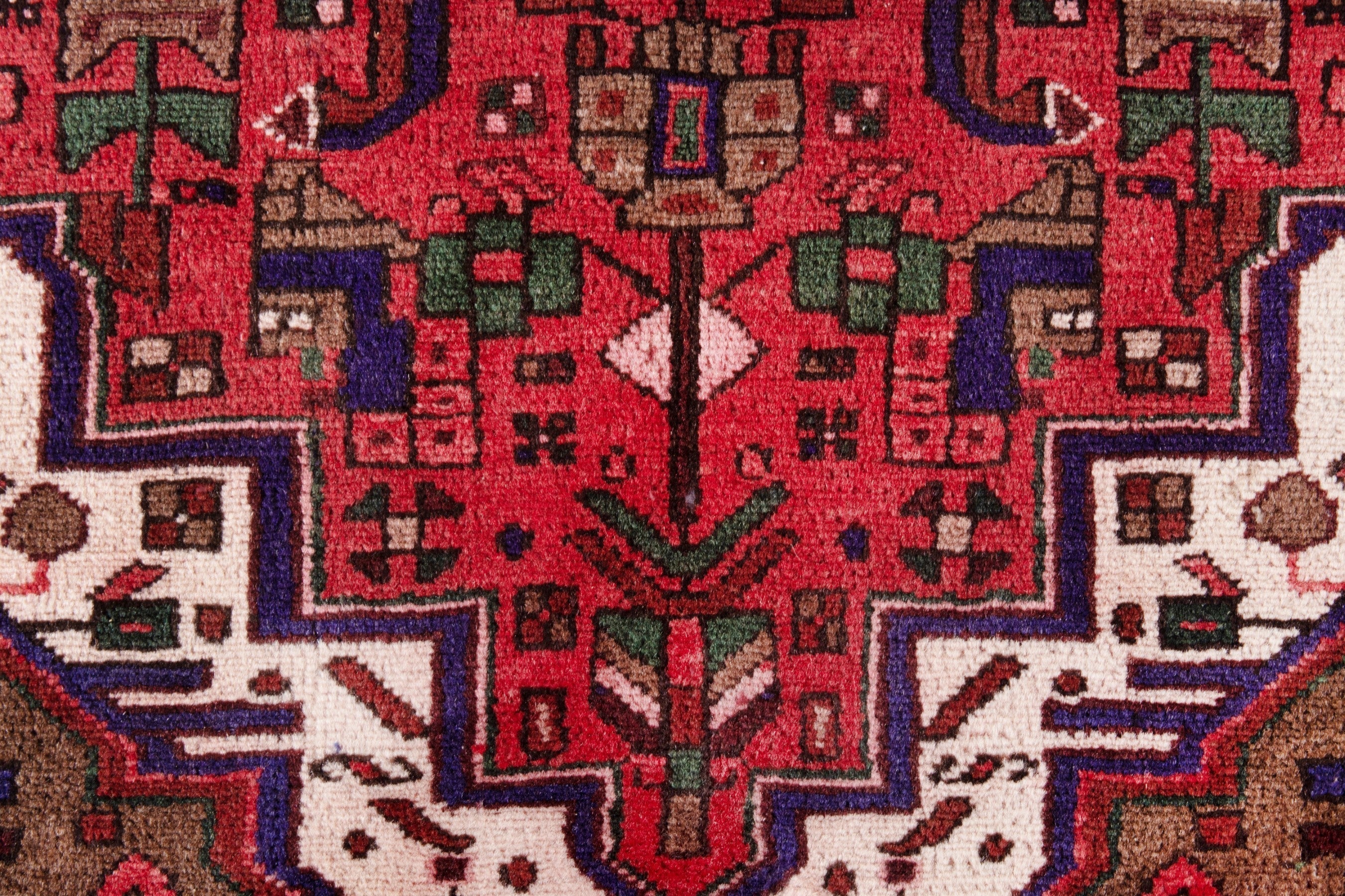 Persian Zanjan runner rug in deep red and navy, view 11 of 21