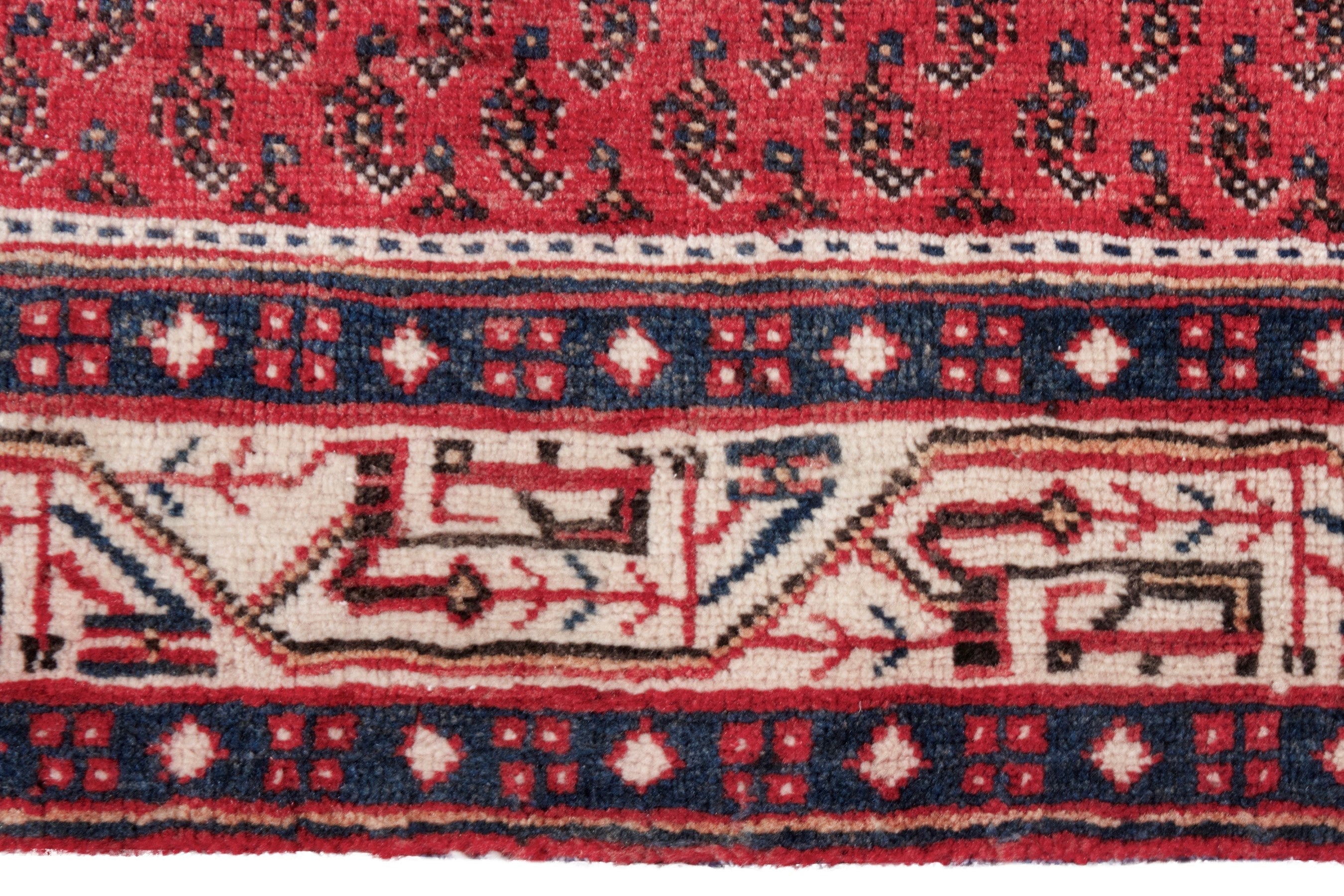 Persian Arak runner rug in deep red and cream, view 11 of 21