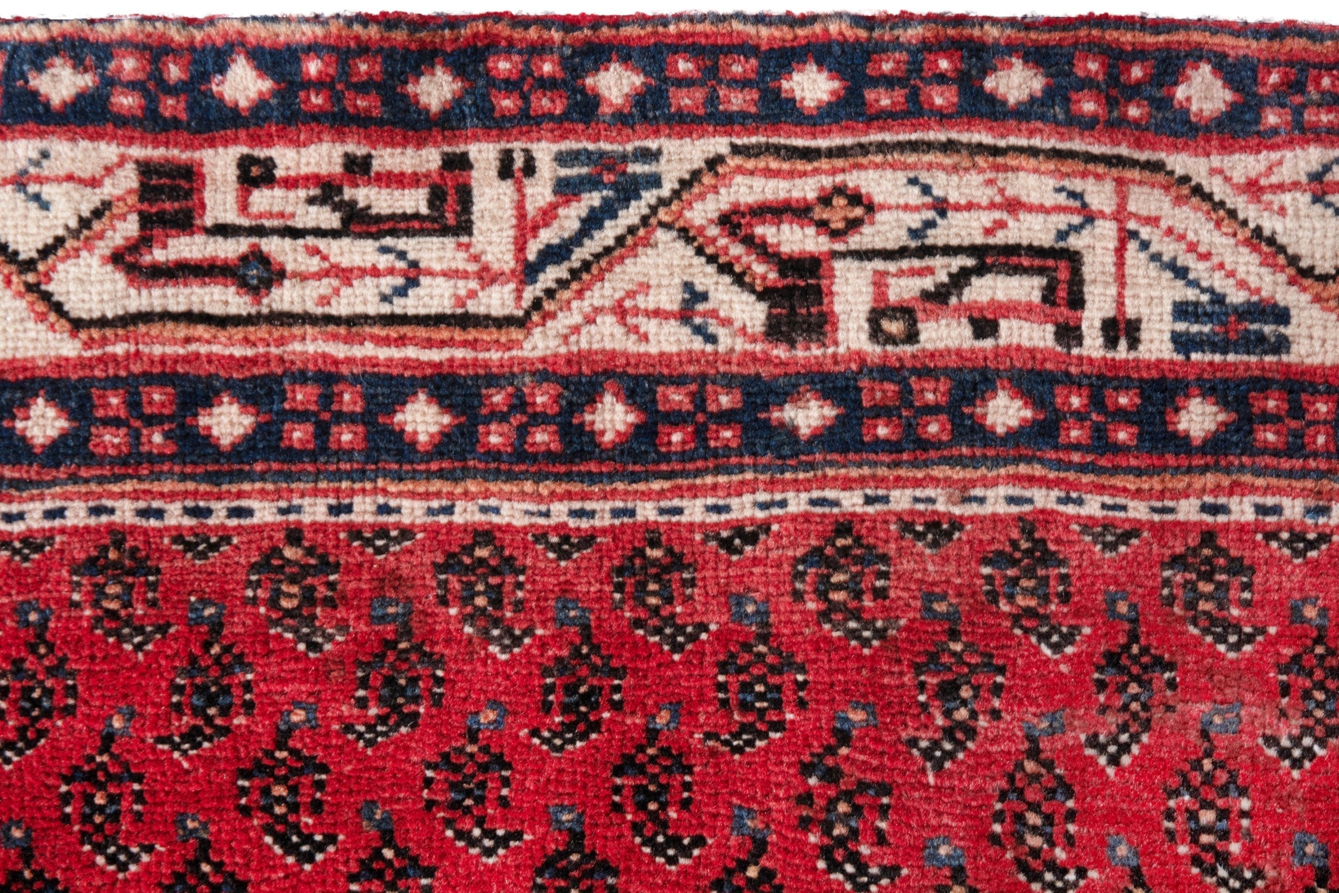 Persian Arak runner rug in deep red and cream, view 13 of 21