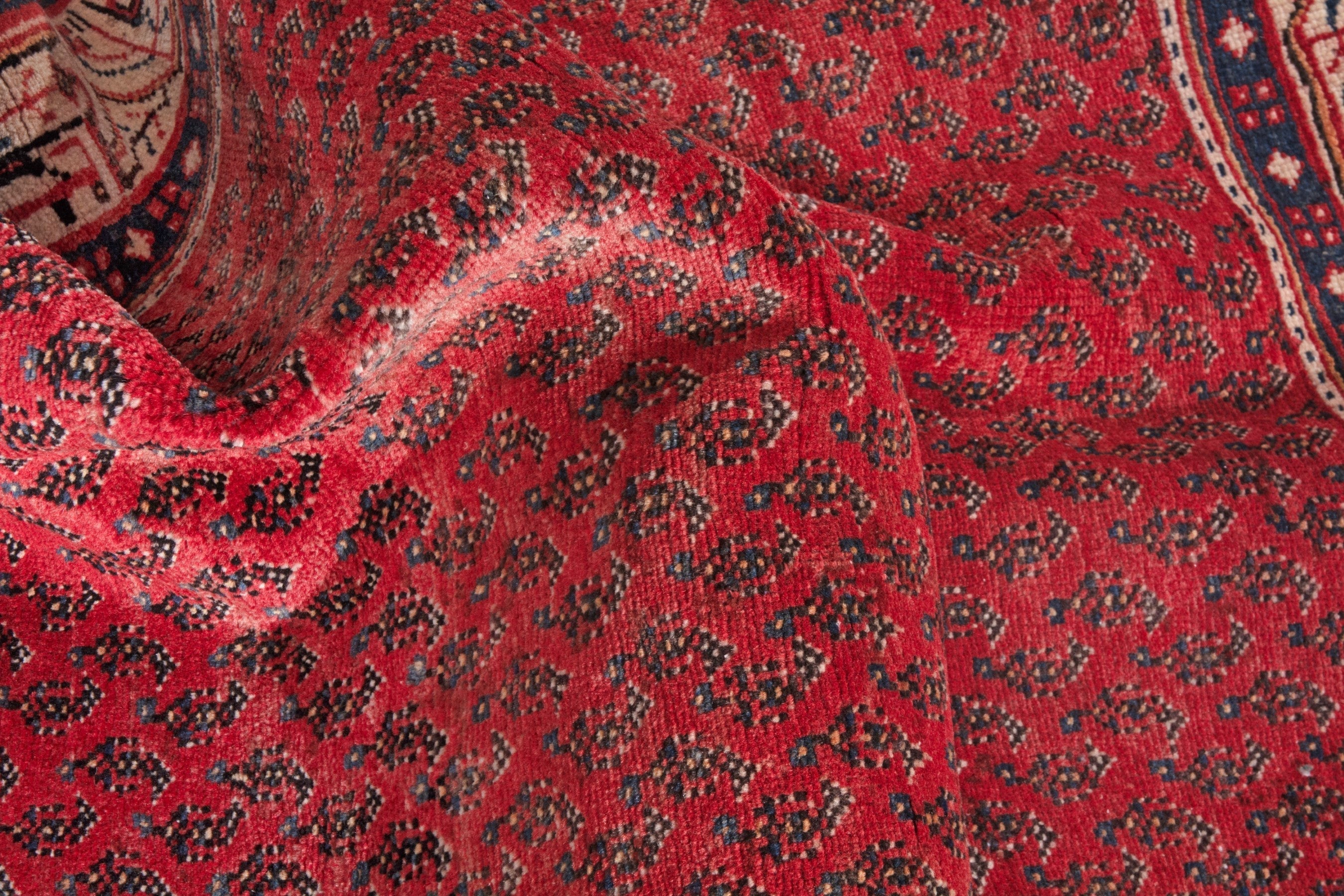 Persian Arak runner rug in deep red and cream, view 18 of 21