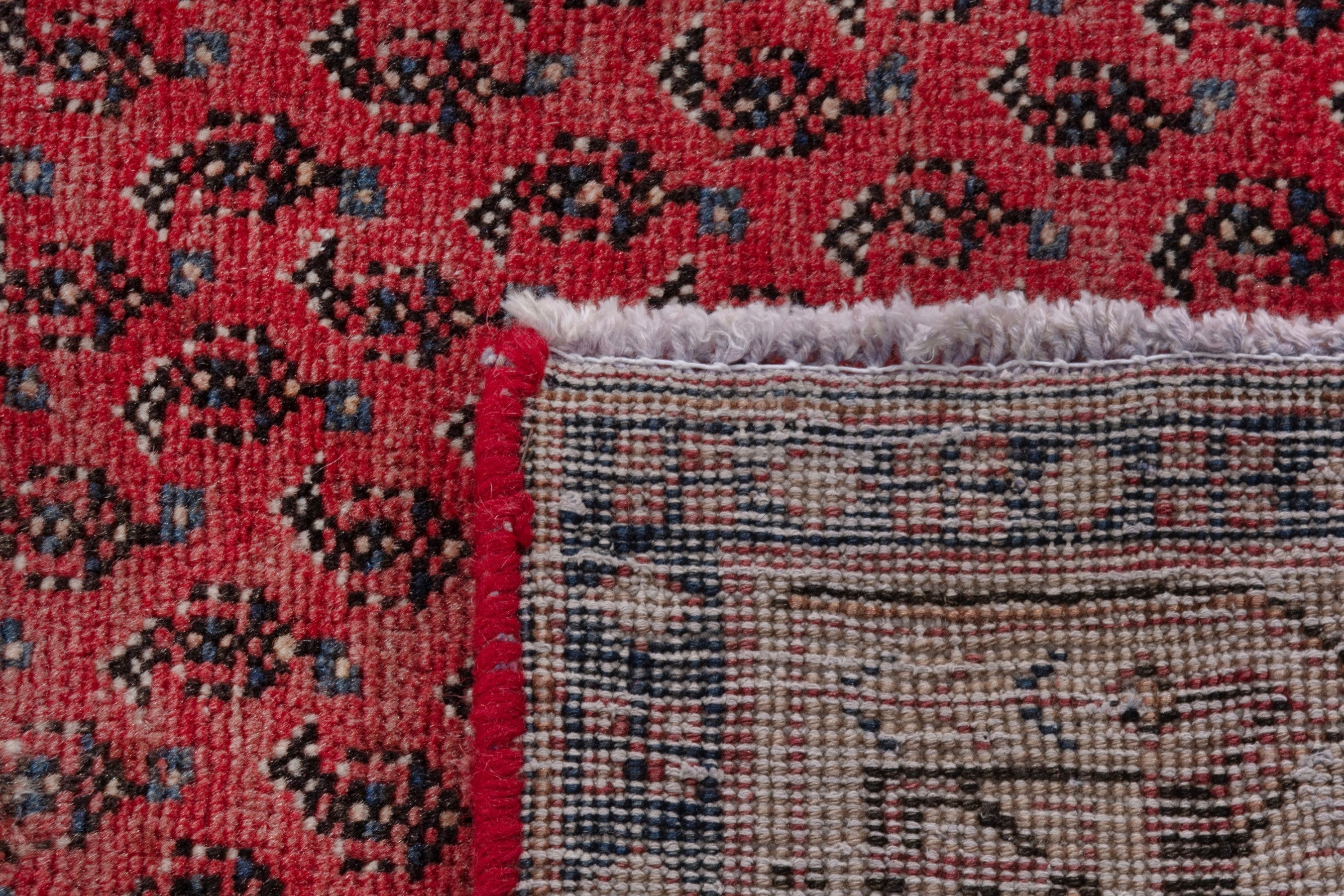 Persian Arak runner rug in deep red and cream, view 21 of 21