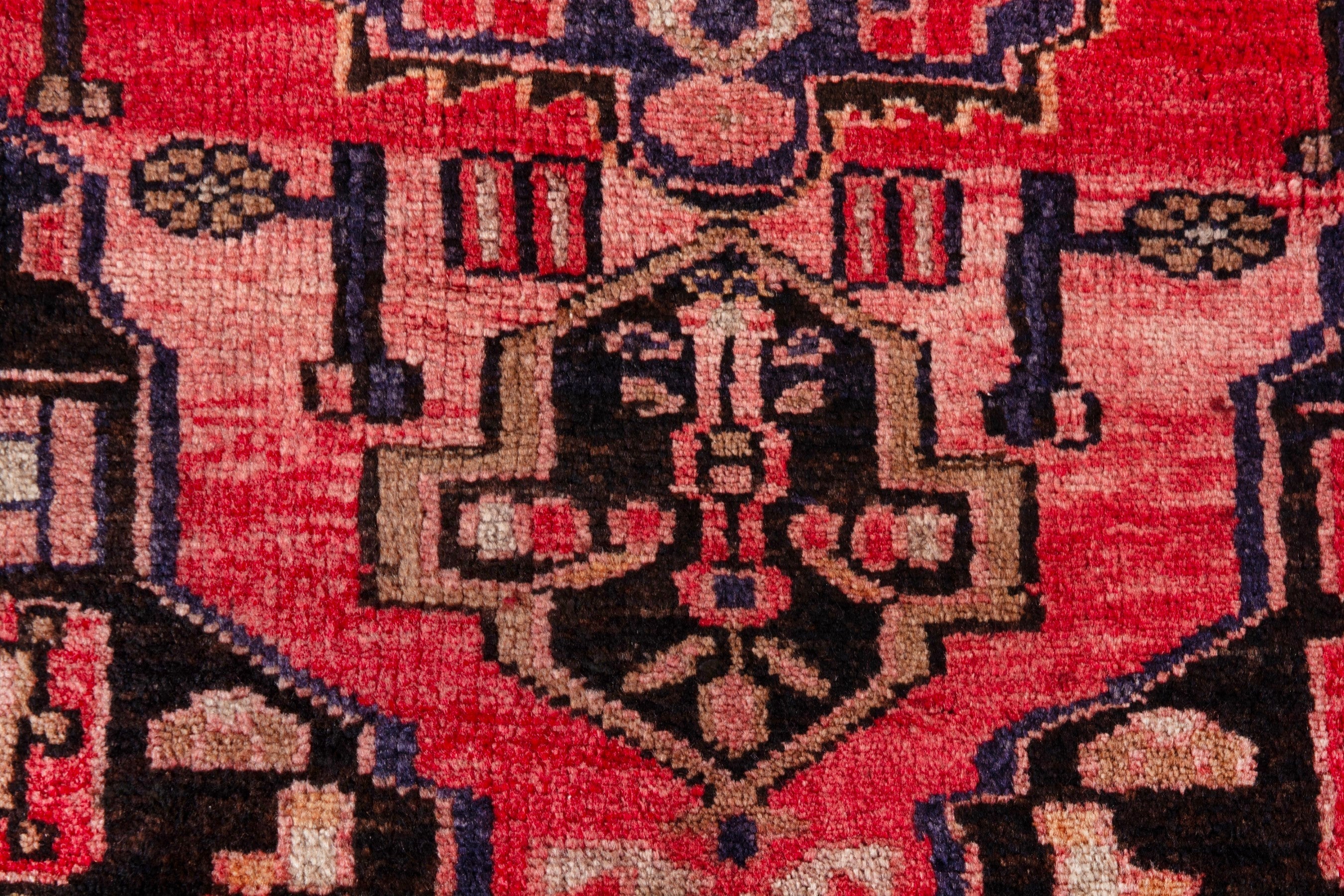 Persian Zanjan runner rug in deep red and muted pink, view 13 of 23