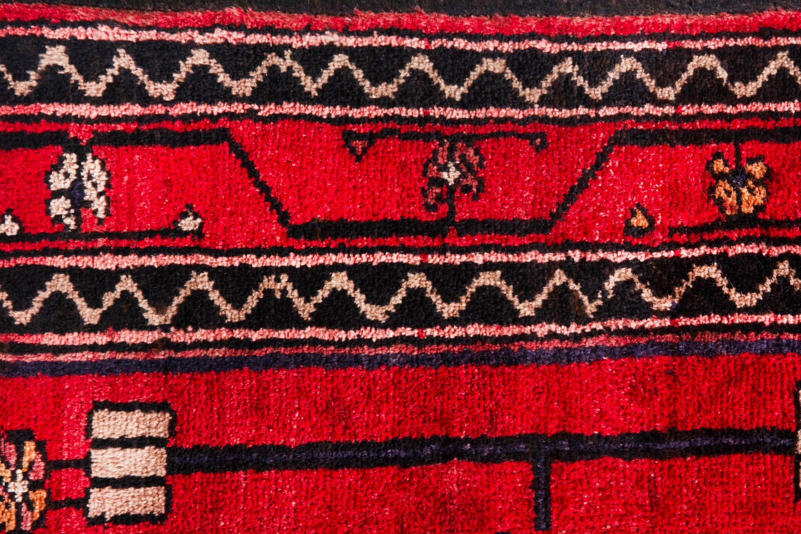 Persian Zanjan runner rug in deep red and muted pink, view 12 of 23