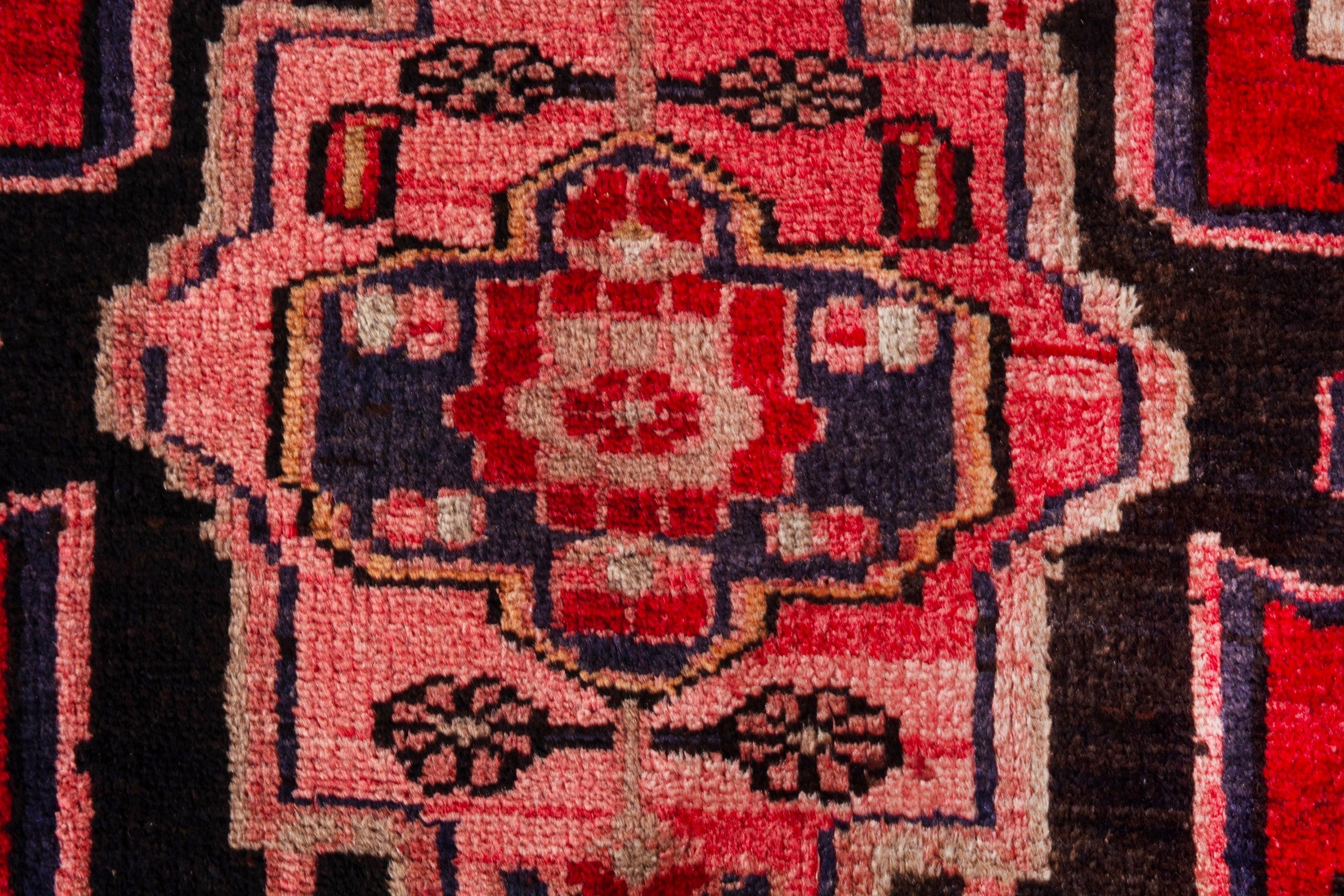 Persian Zanjan runner rug in deep red and muted pink, view 15 of 23