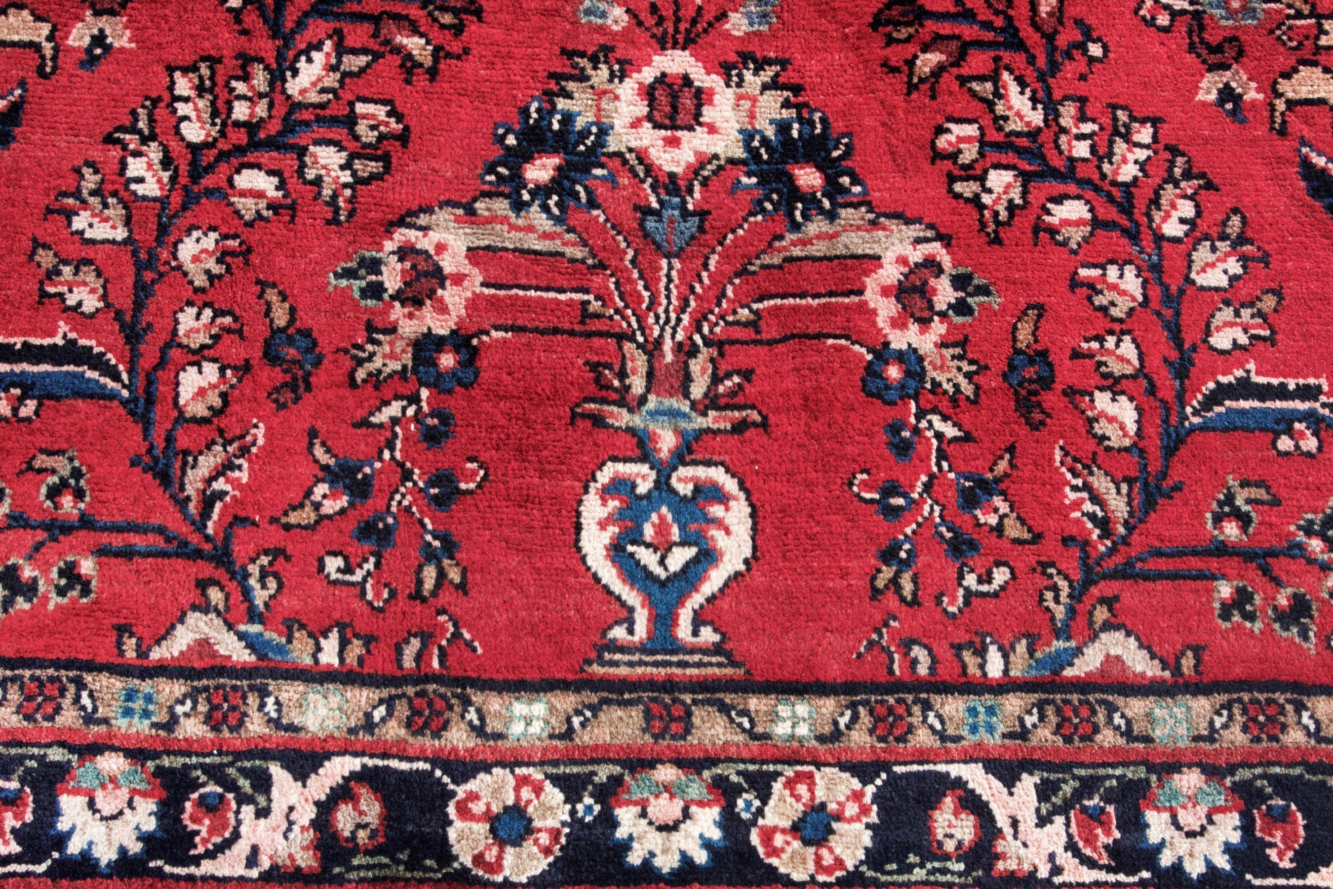 Persian Hamedan runner rug in faded red and burgundy, view 12 of 18