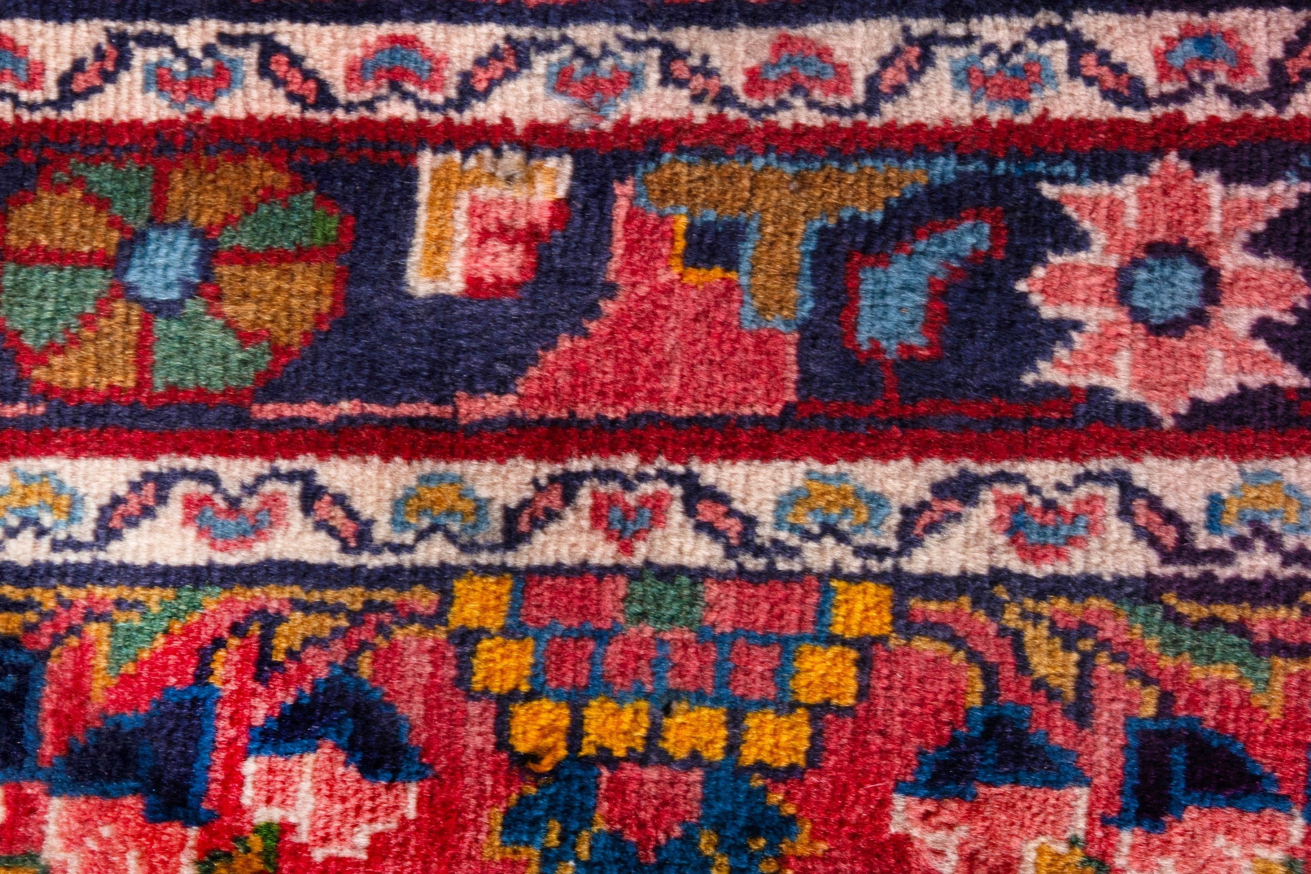 Persian Hamedan runner rug in deep red and burgundy, view 12 of 20