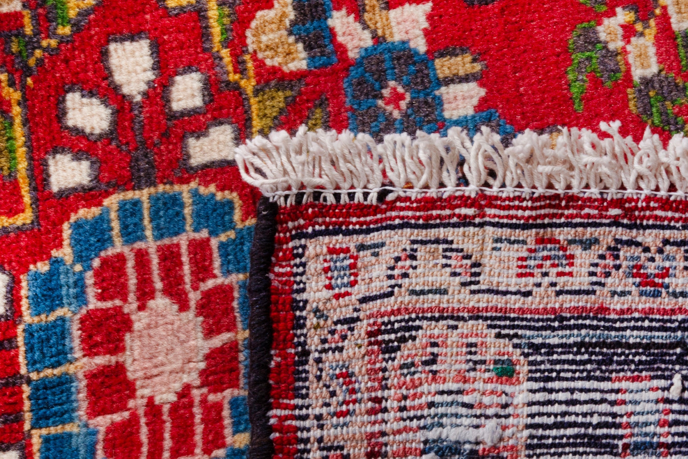 Persian Hamedan runner rug in deep red and burgundy, view 20 of 20