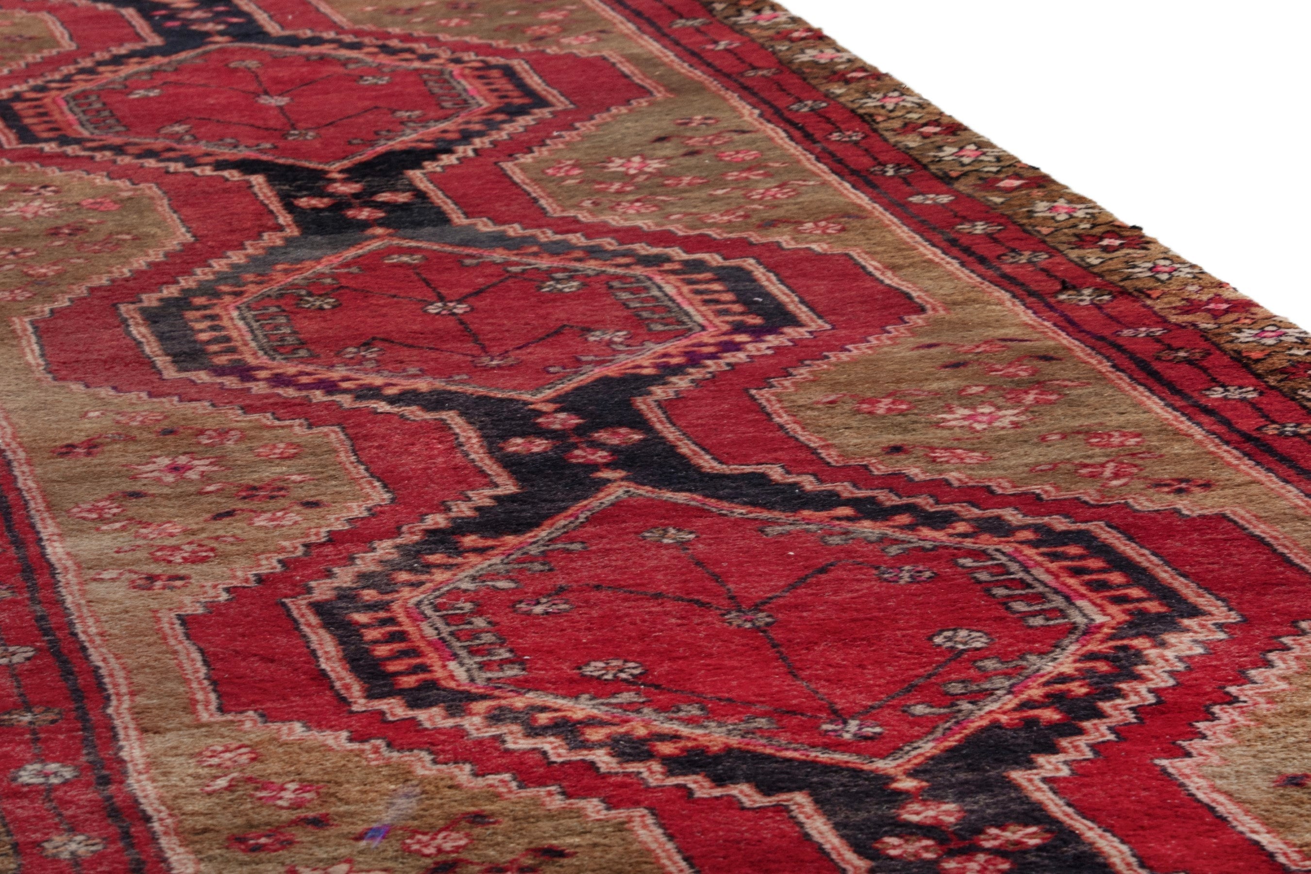 Persian Azerbaijan runner rug in deep red and ochre, view 8 of 17