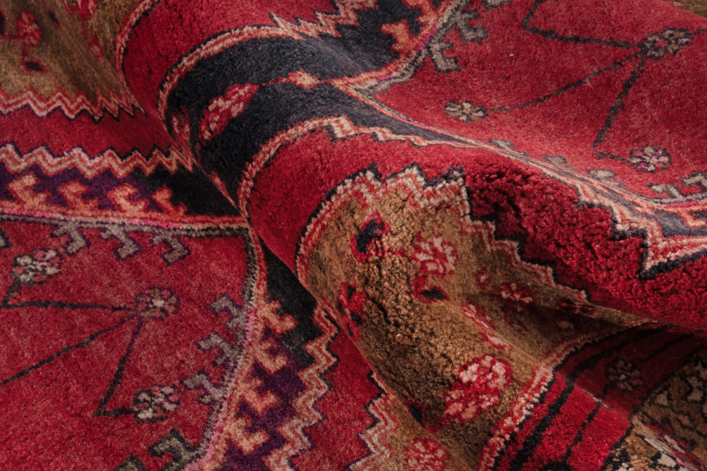 Persian Azerbaijan runner rug in deep red and ochre, view 14 of 17