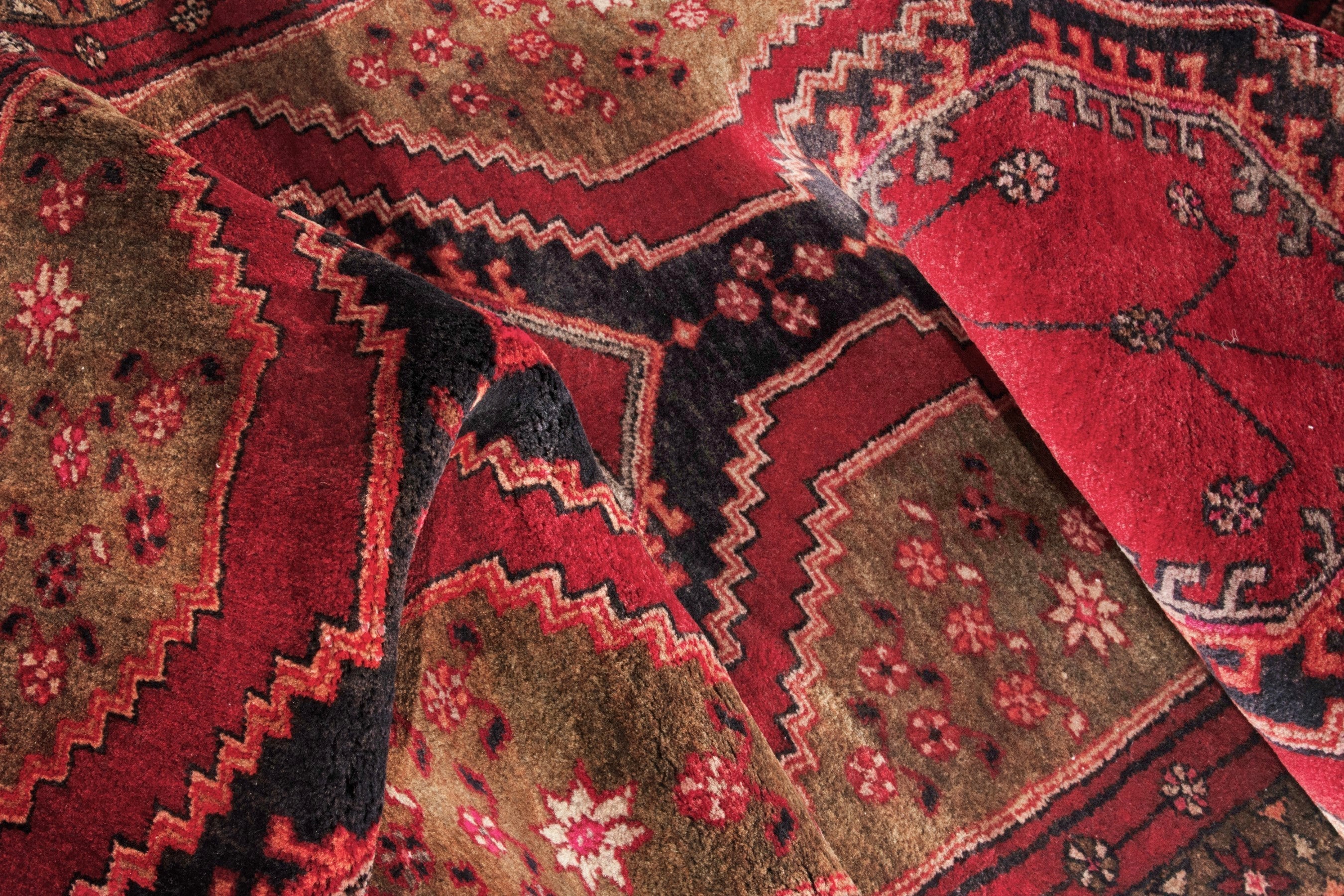 Persian Azerbaijan runner rug in deep red and ochre, view 15 of 17