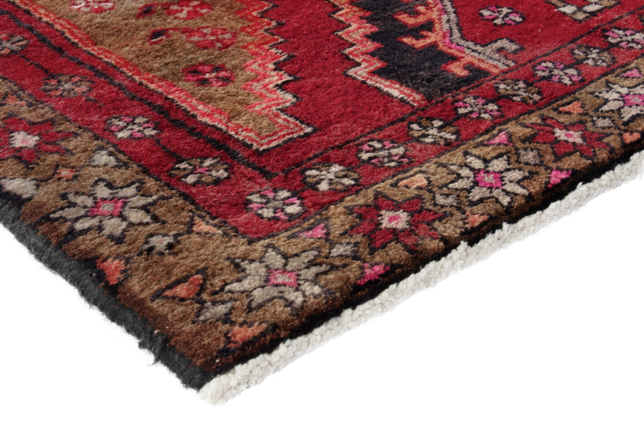 Persian Azerbaijan runner rug in deep red and ochre, view 4 of 17