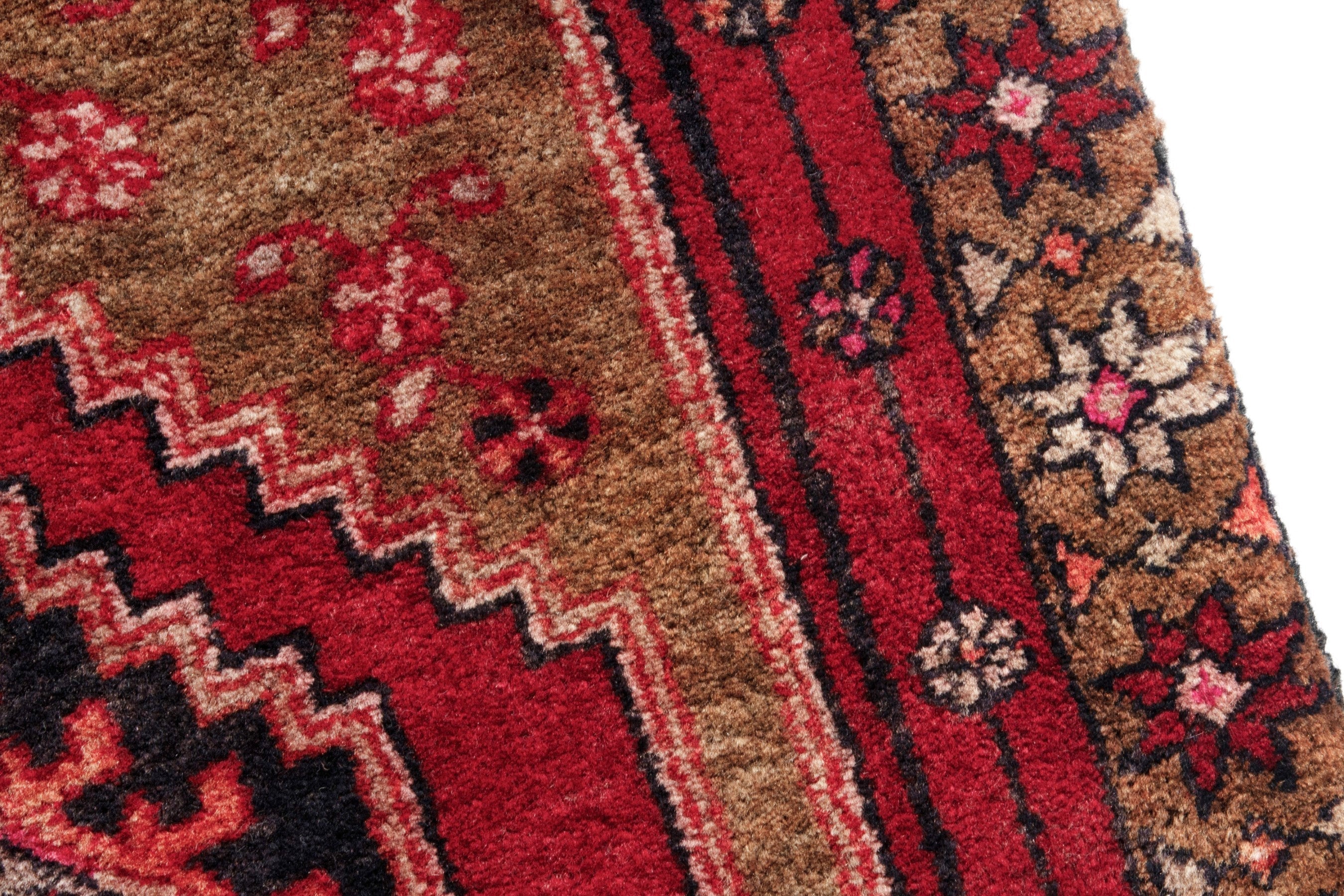 Persian Azerbaijan runner rug in deep red and ochre, view 9 of 17