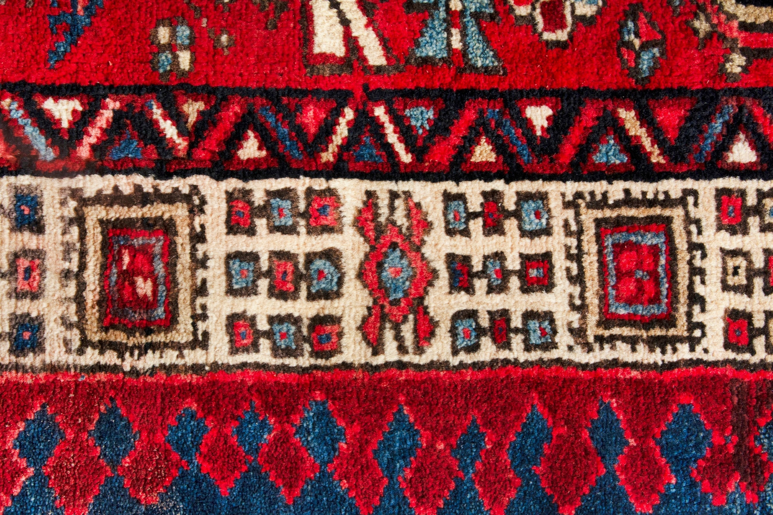 Persian Azerbaijan runner rug in deep red and ivory, view 11 of 18