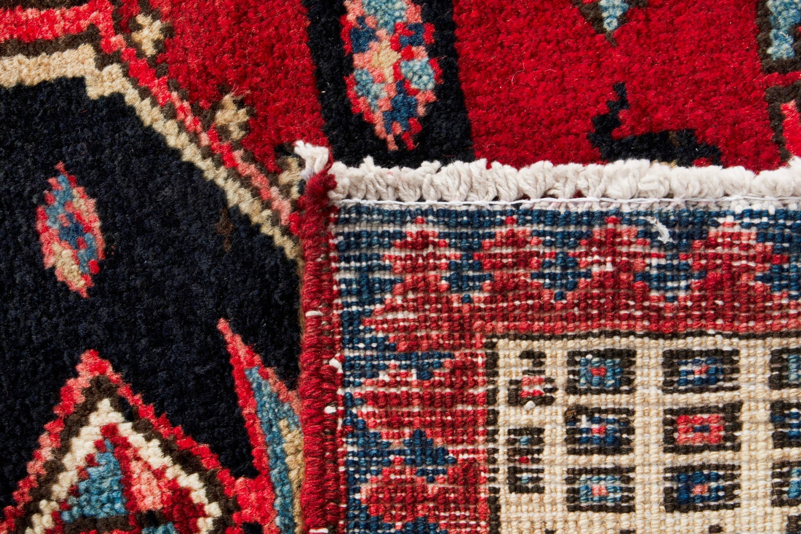 Persian Azerbaijan runner rug in deep red and ivory, view 18 of 18