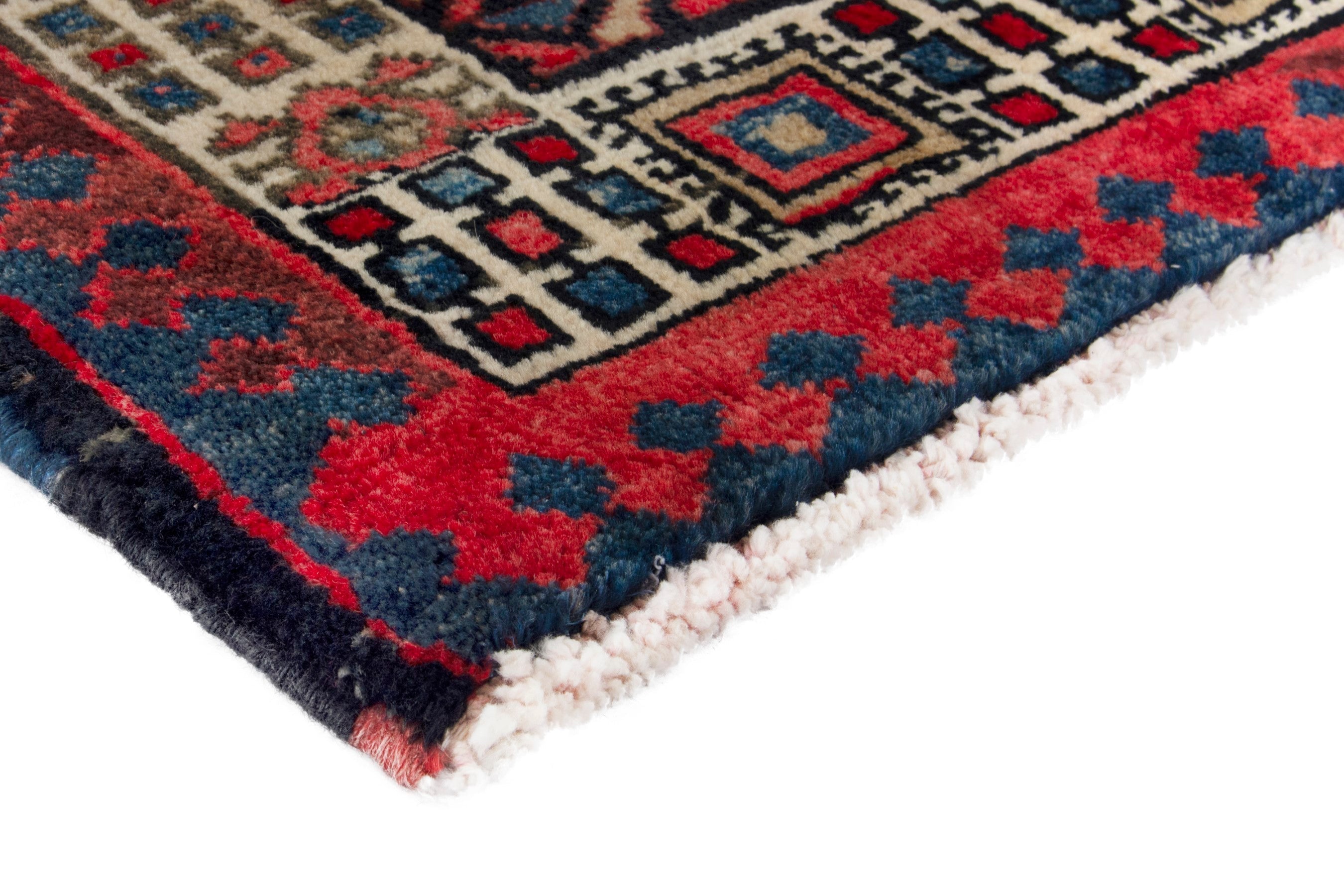 Persian Azerbaijan runner rug in deep red and ivory, view 4 of 18
