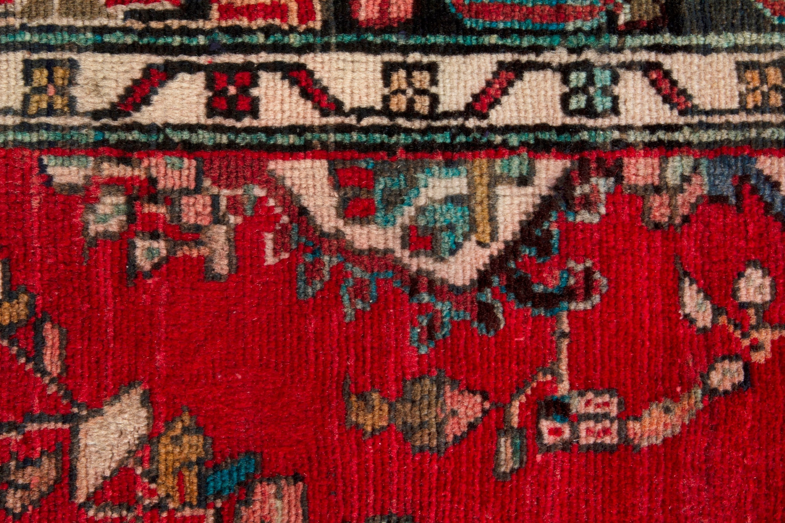 Persian Hamedan runner rug in deep red and dark brown, view 12 of 18