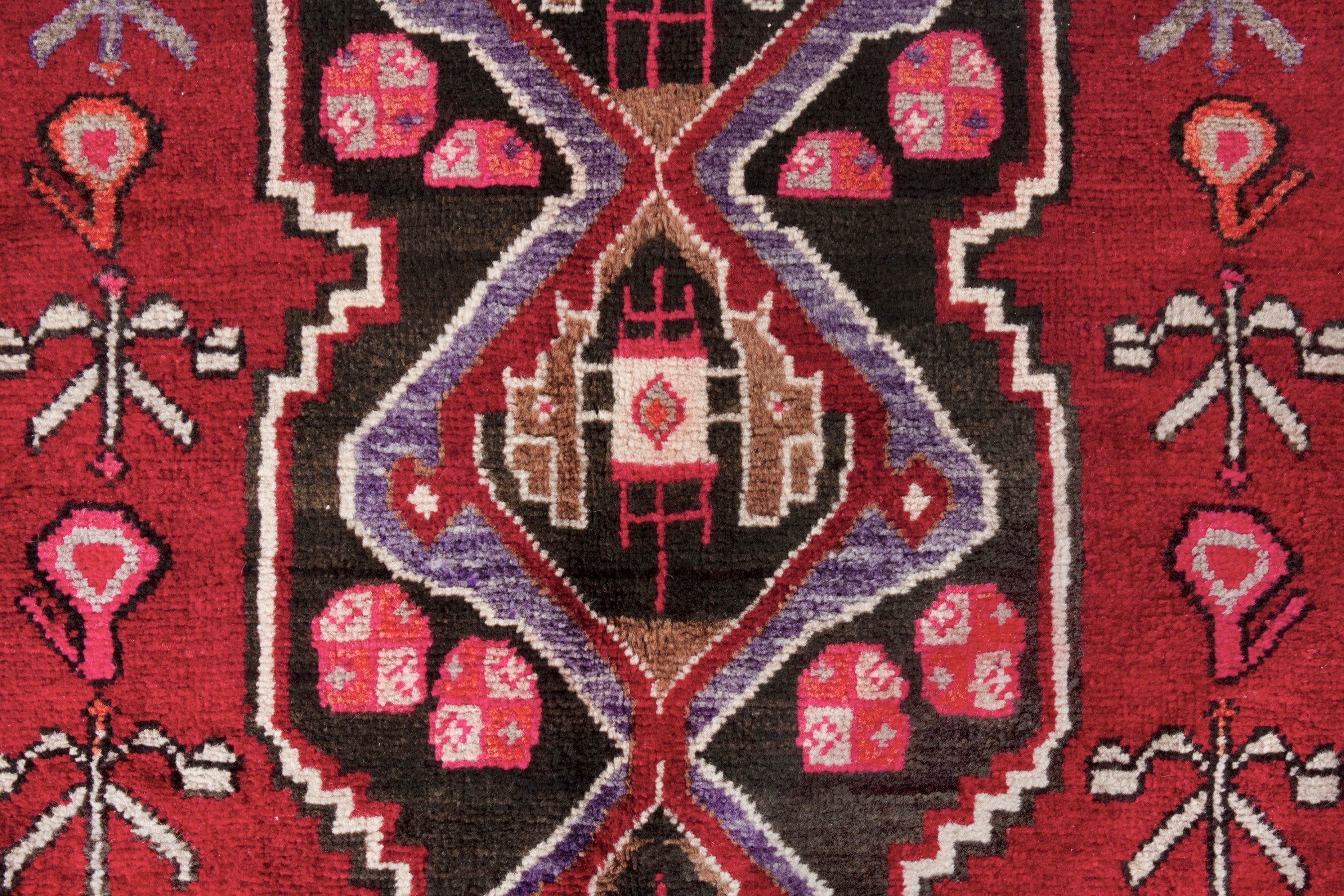 Persian Hamedan runner rug in deep red and burgundy, view 16 of 21