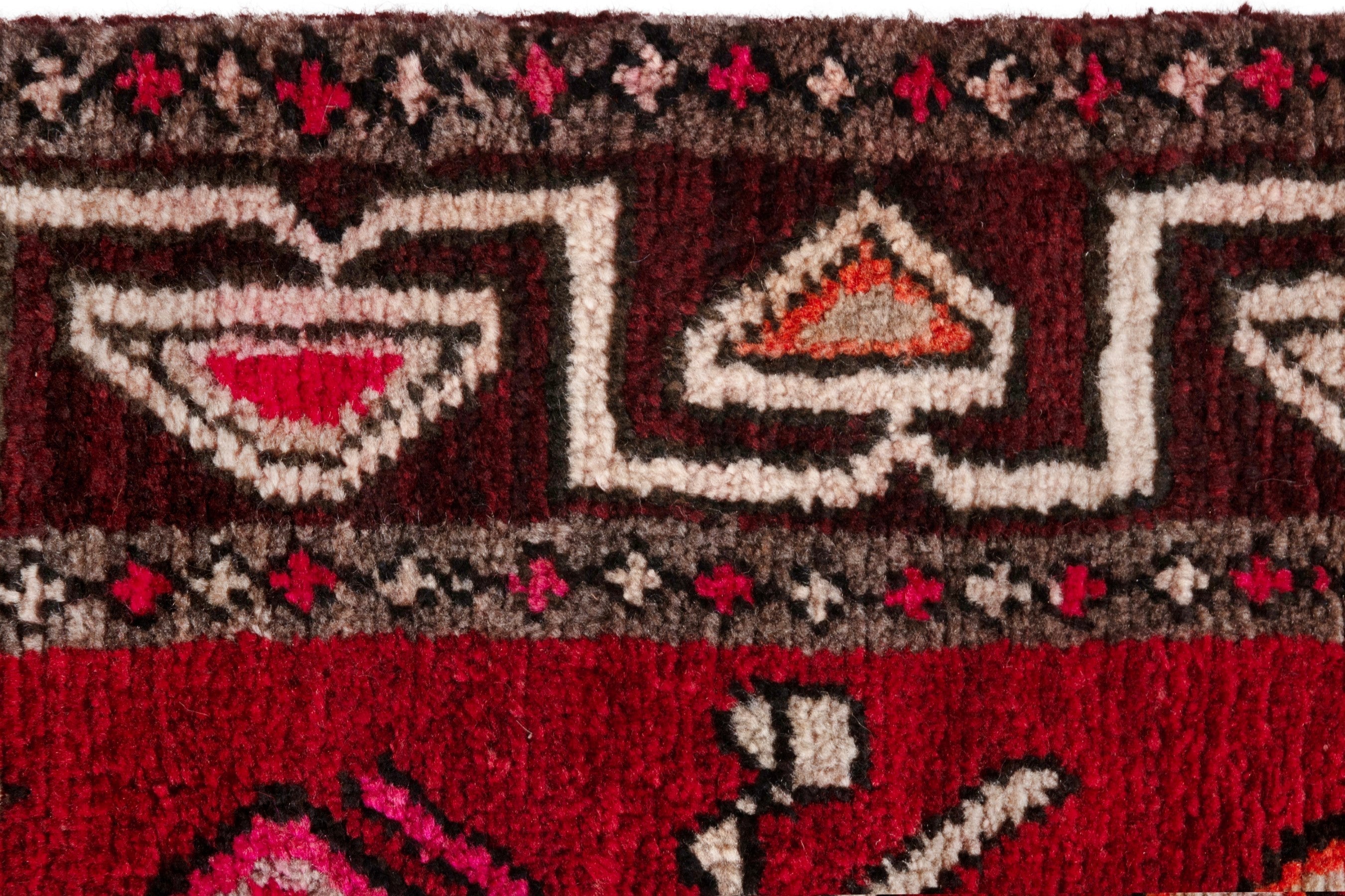 Persian Hamedan runner rug in deep red and burgundy, view 11 of 21