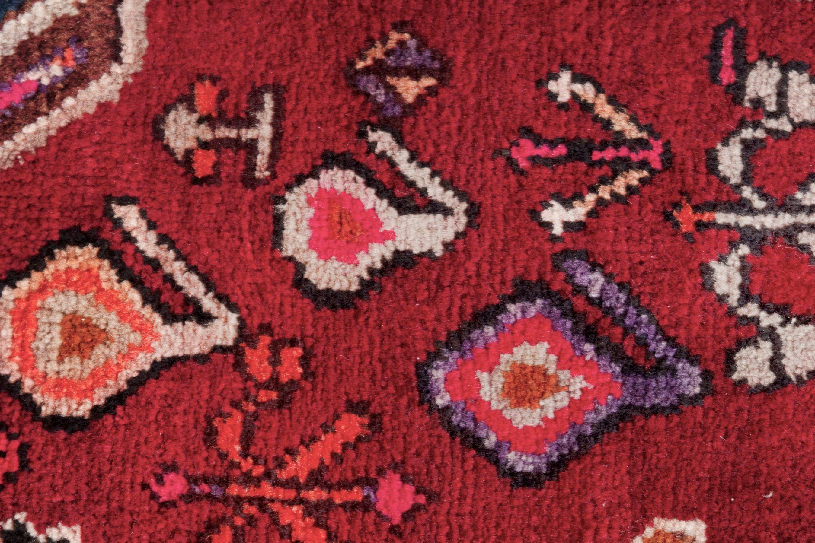 Persian Hamedan runner rug in deep red and burgundy, view 17 of 21