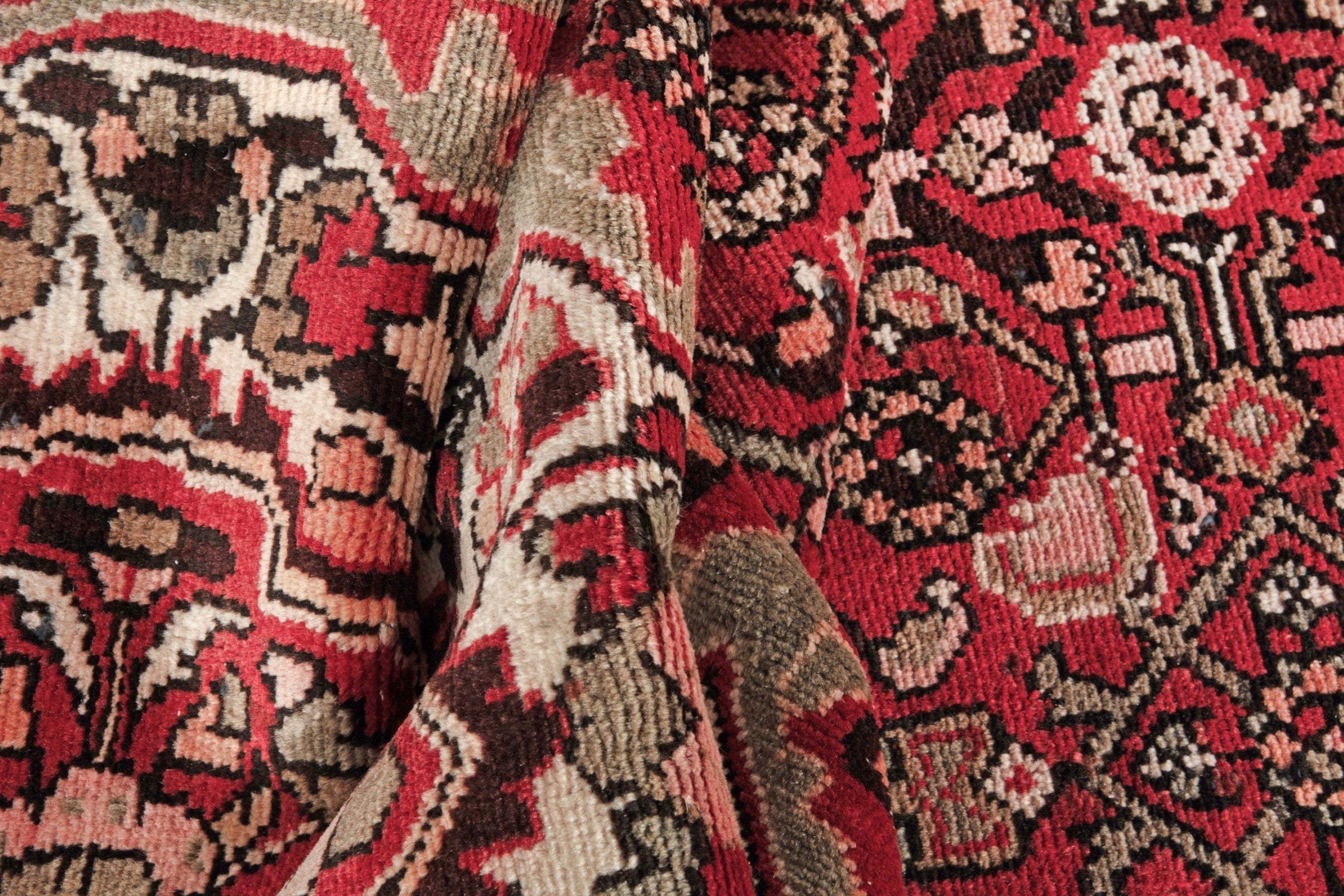 Persian Hamedan runner rug in deep red and terracotta, view 14 of 17
