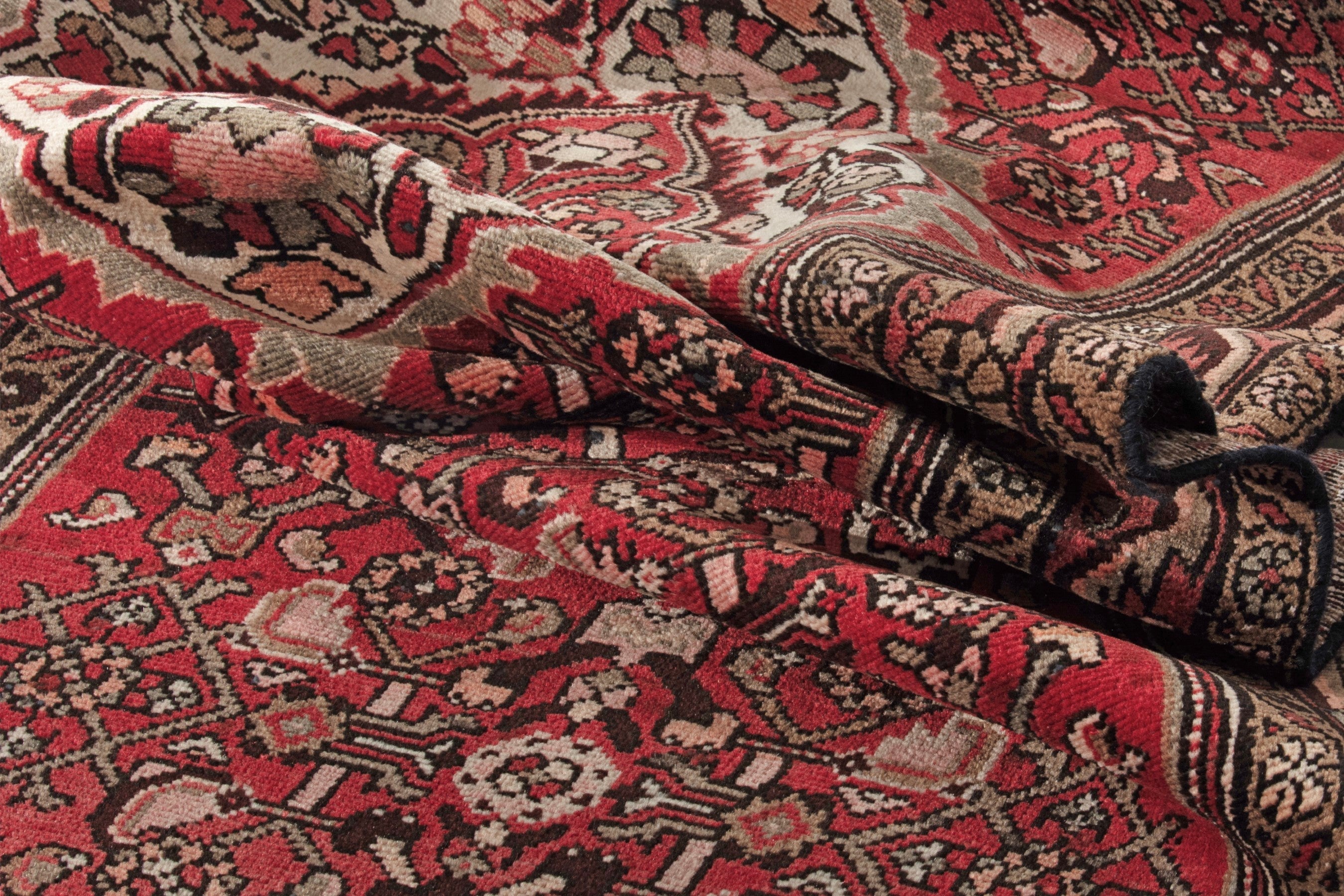 Persian Hamedan runner rug in deep red and terracotta, view 15 of 17