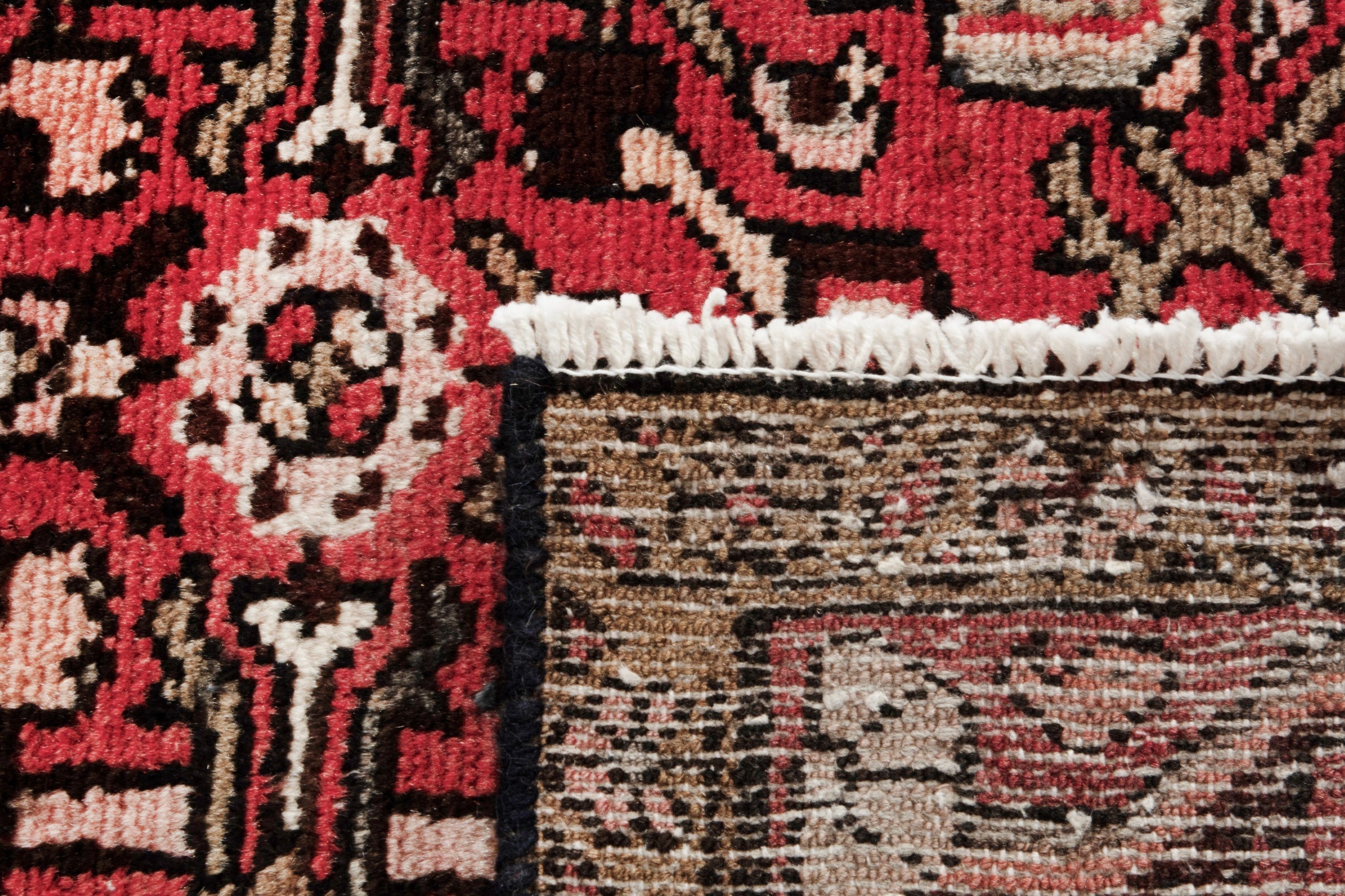 Persian Hamedan runner rug in deep red and terracotta, view 17 of 17