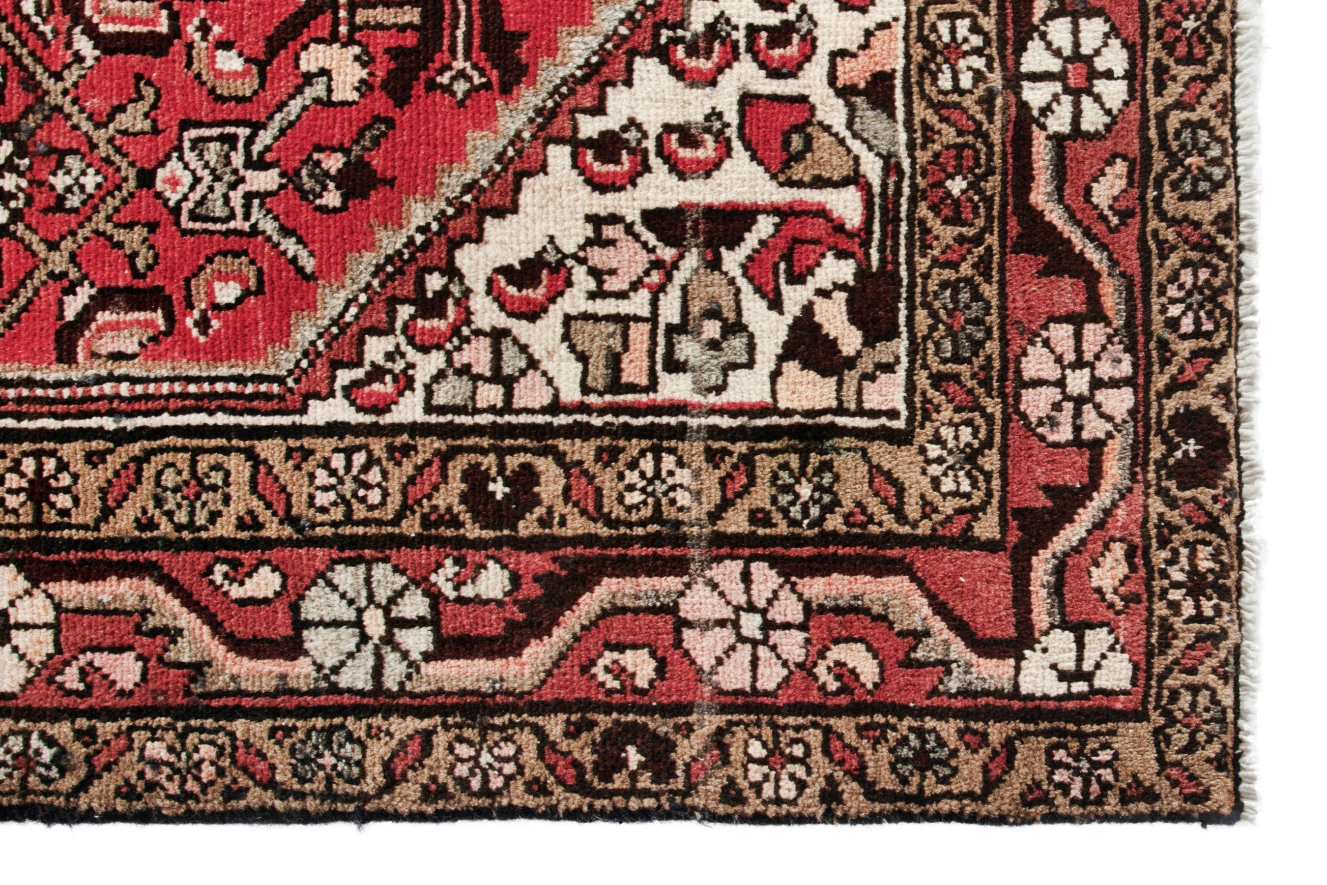 Persian Hamedan runner rug in deep red and terracotta, view 10 of 17