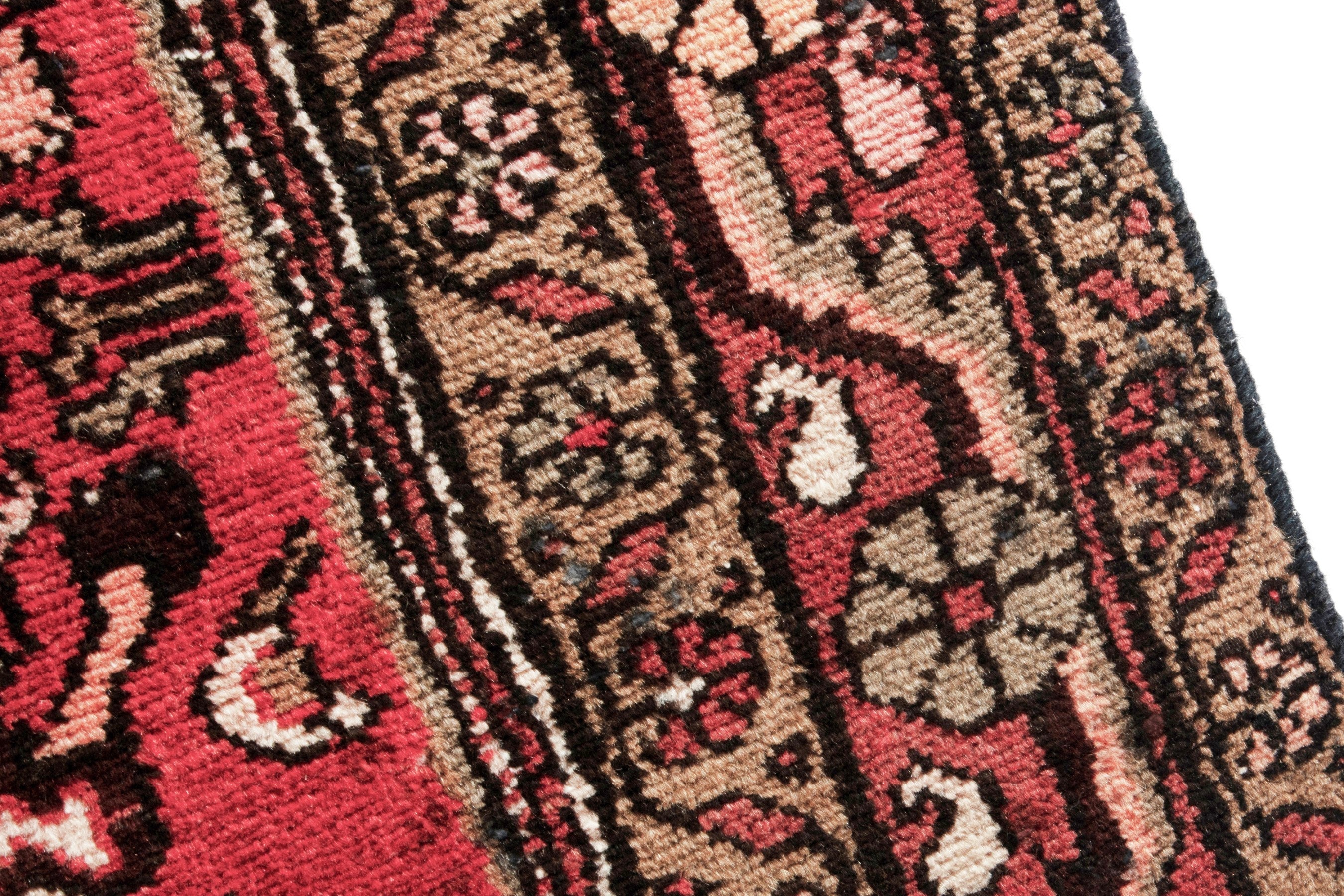 Persian Hamedan runner rug in deep red and terracotta, view 9 of 17