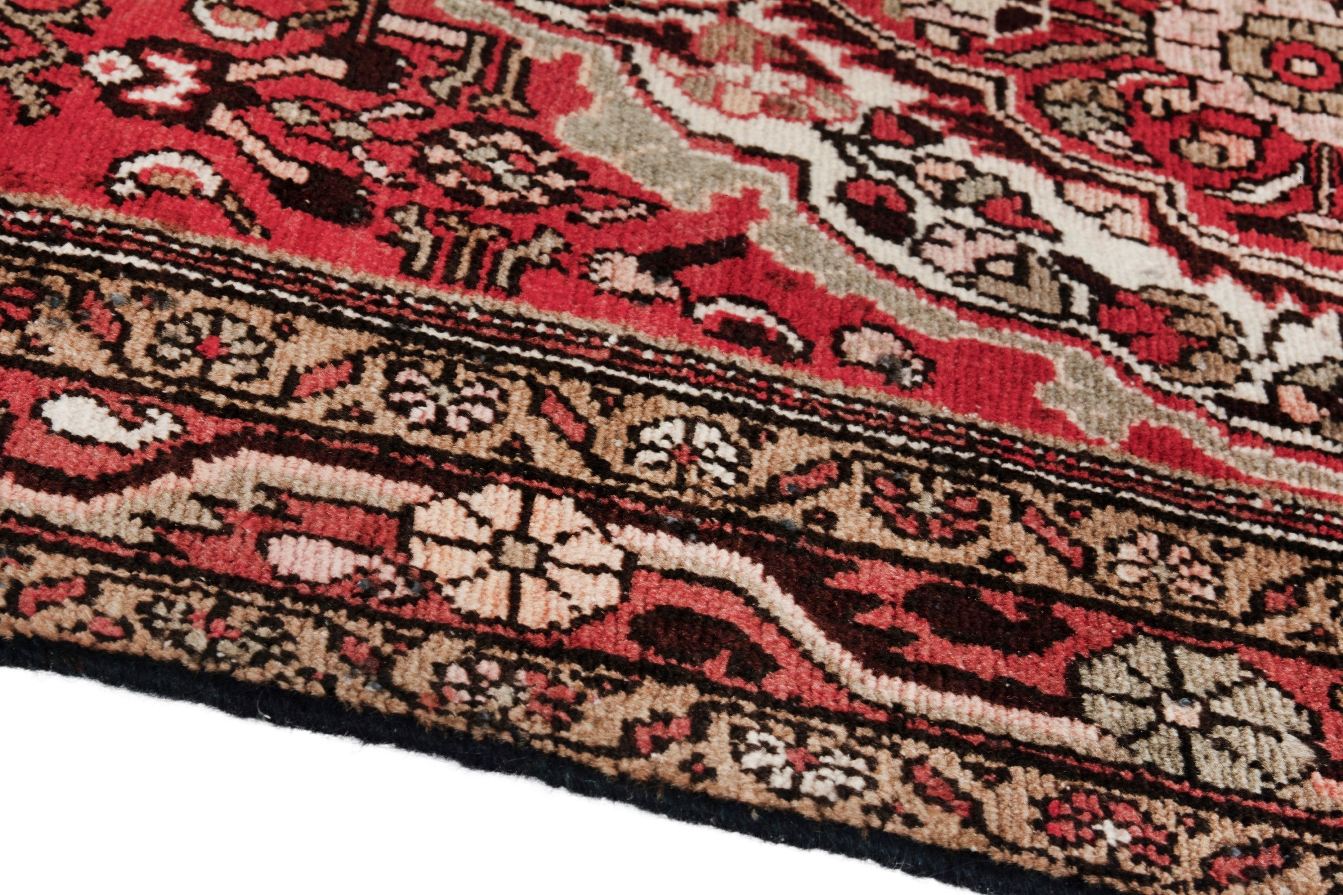 Persian Hamedan runner rug in deep red and terracotta, view 5 of 17